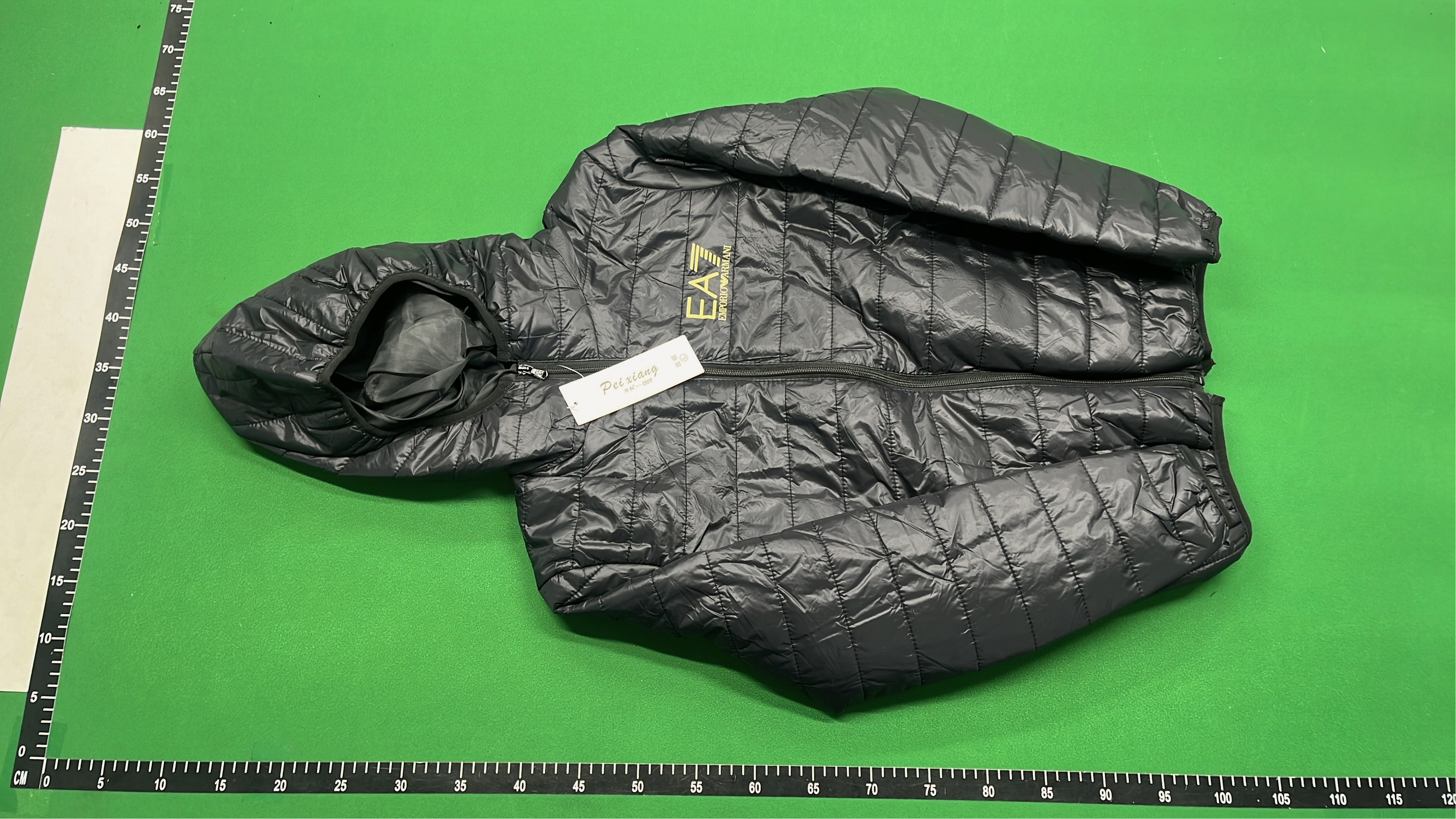 EA7 Black Hooded Puffer Jacket for Men - Lightweight Winter Coat