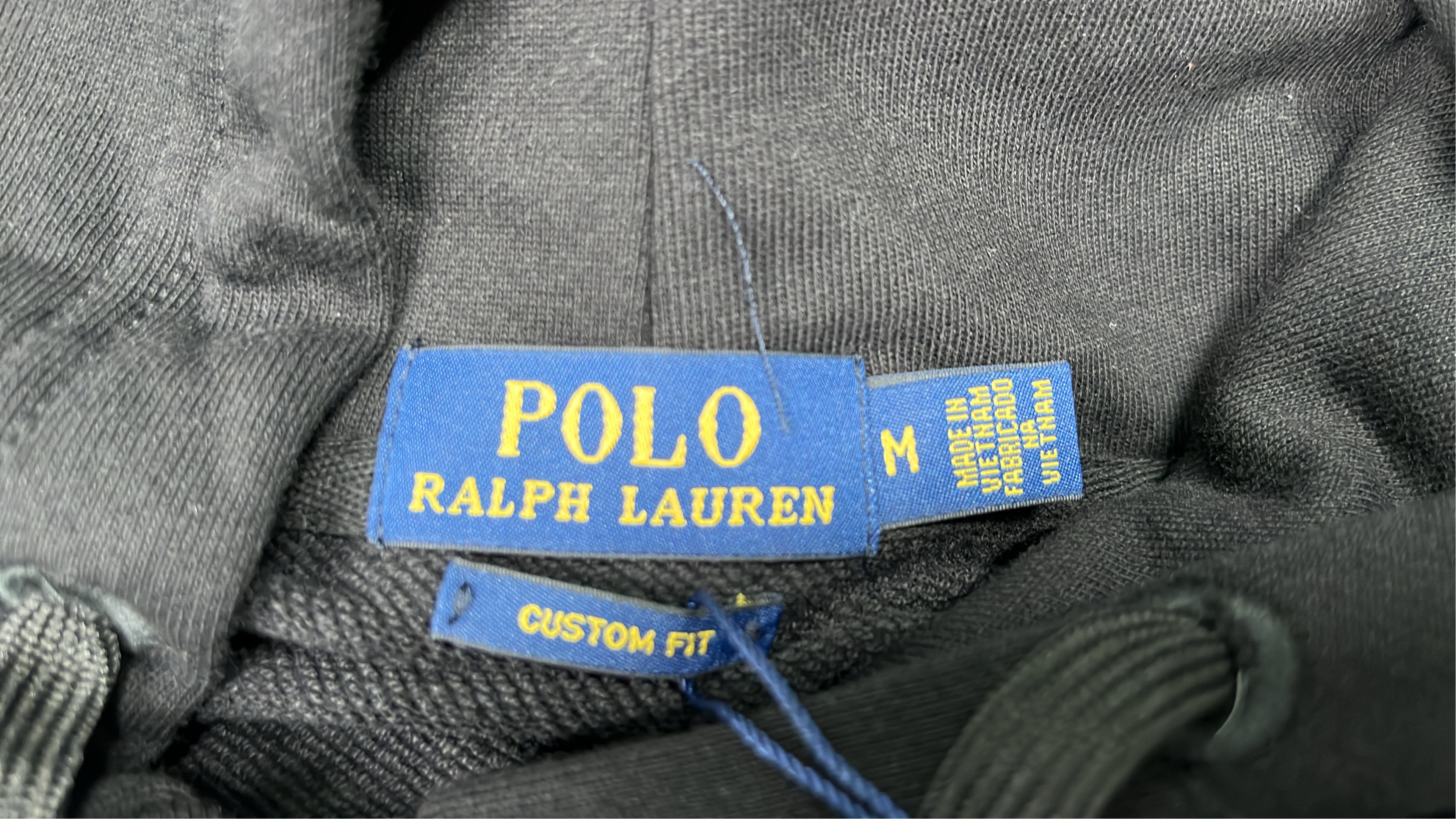 Men's Navy Blue Zip-Up Hoodie with Pony Logo