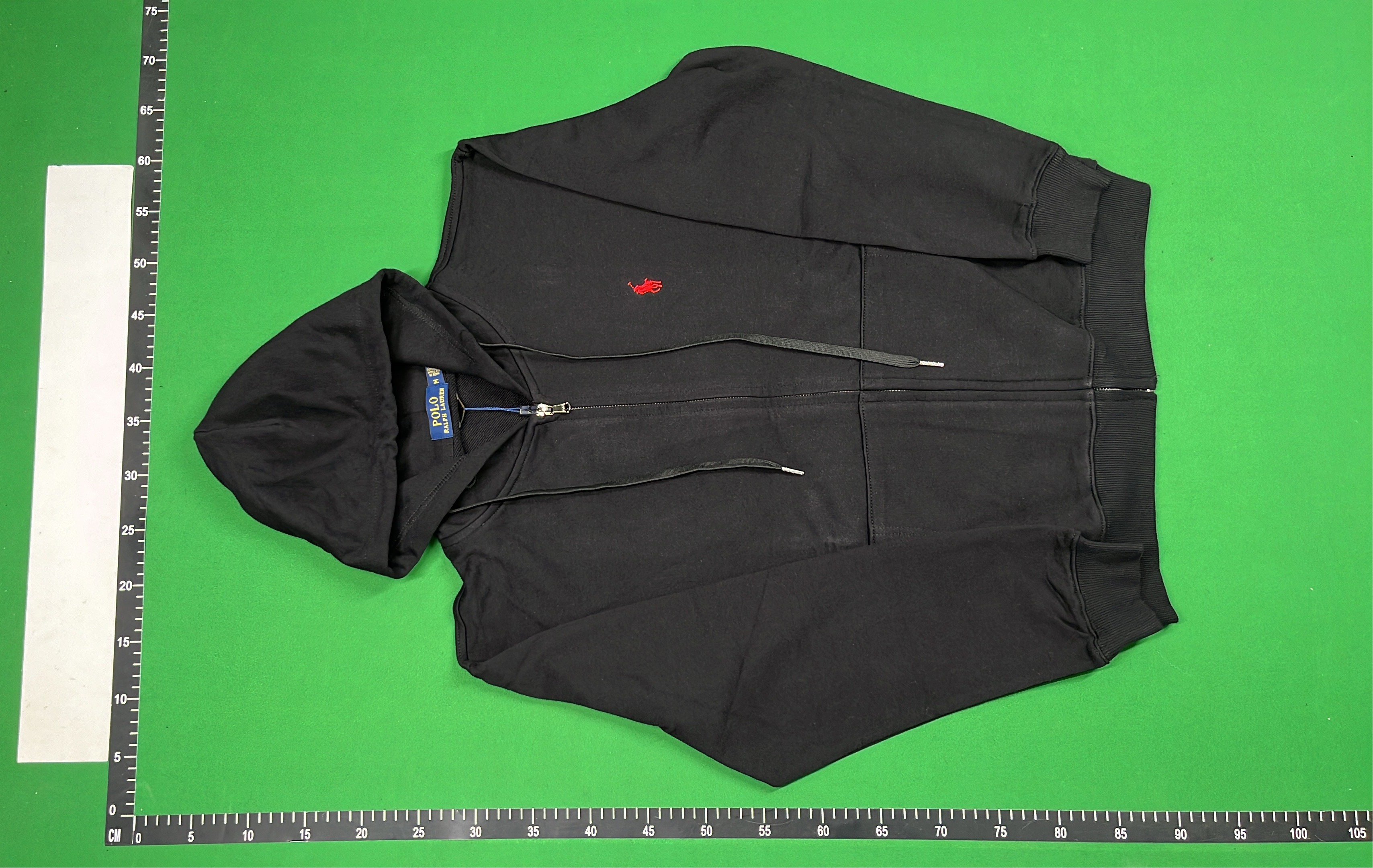 Men's Navy Blue Zip-Up Hoodie with Pony Logo