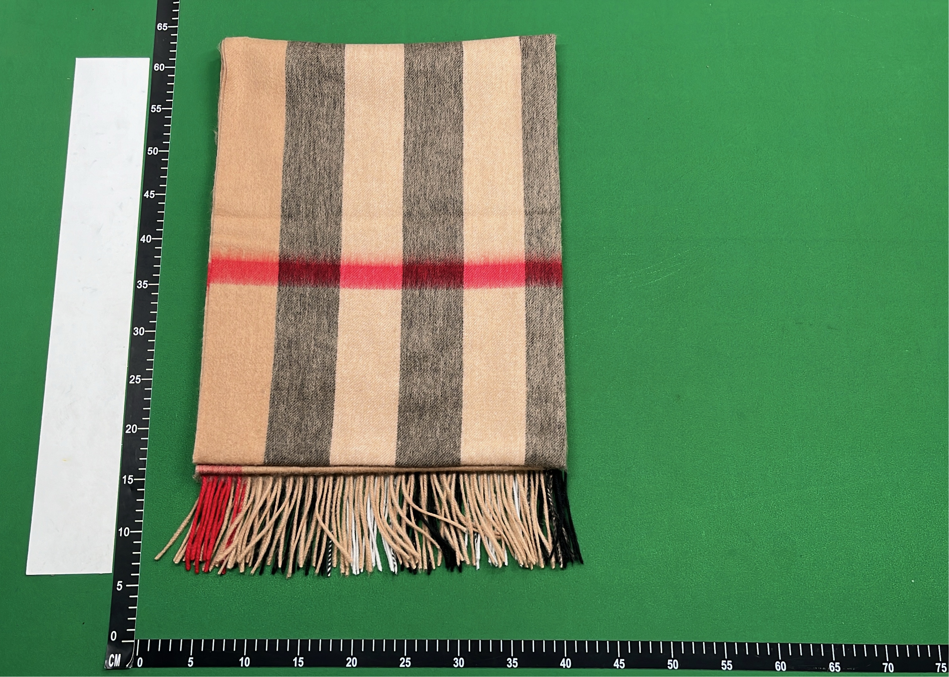 Burberry Classic Check Cashmere Scarf with Equestrian Knight Logo
