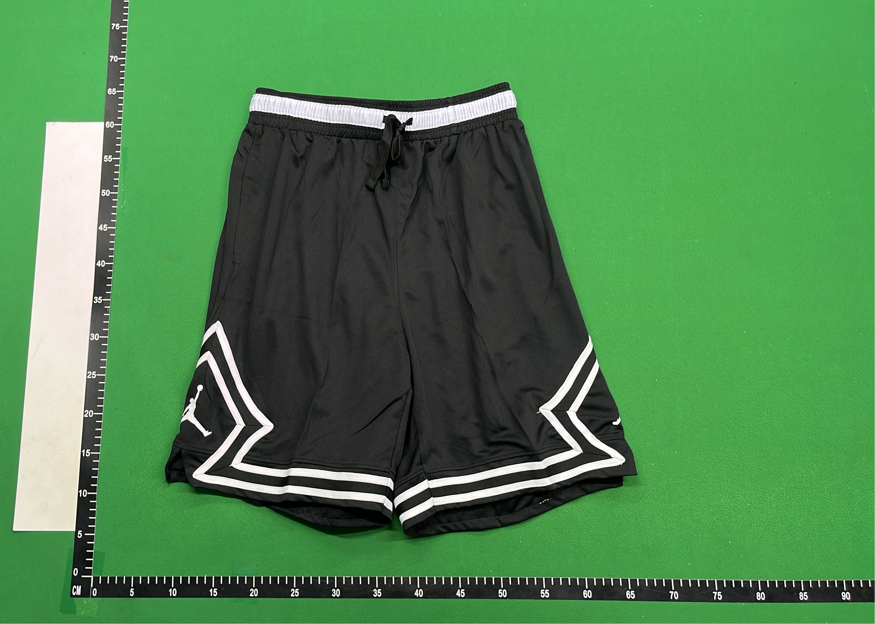 Black White Basketball Shorts with Side Silicone Stripes