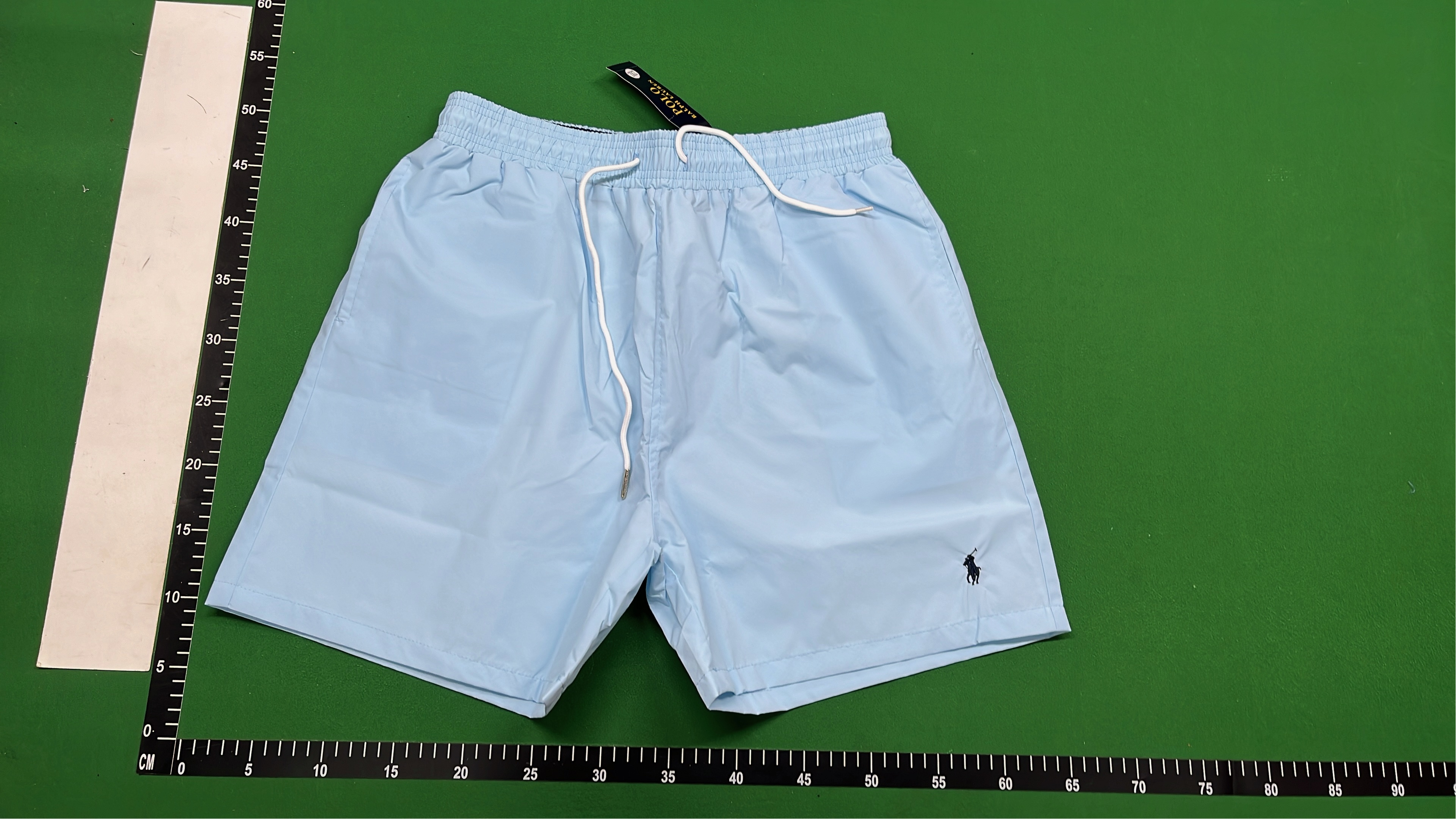 Men's Black Swim Shorts with White Drawstring and Logo