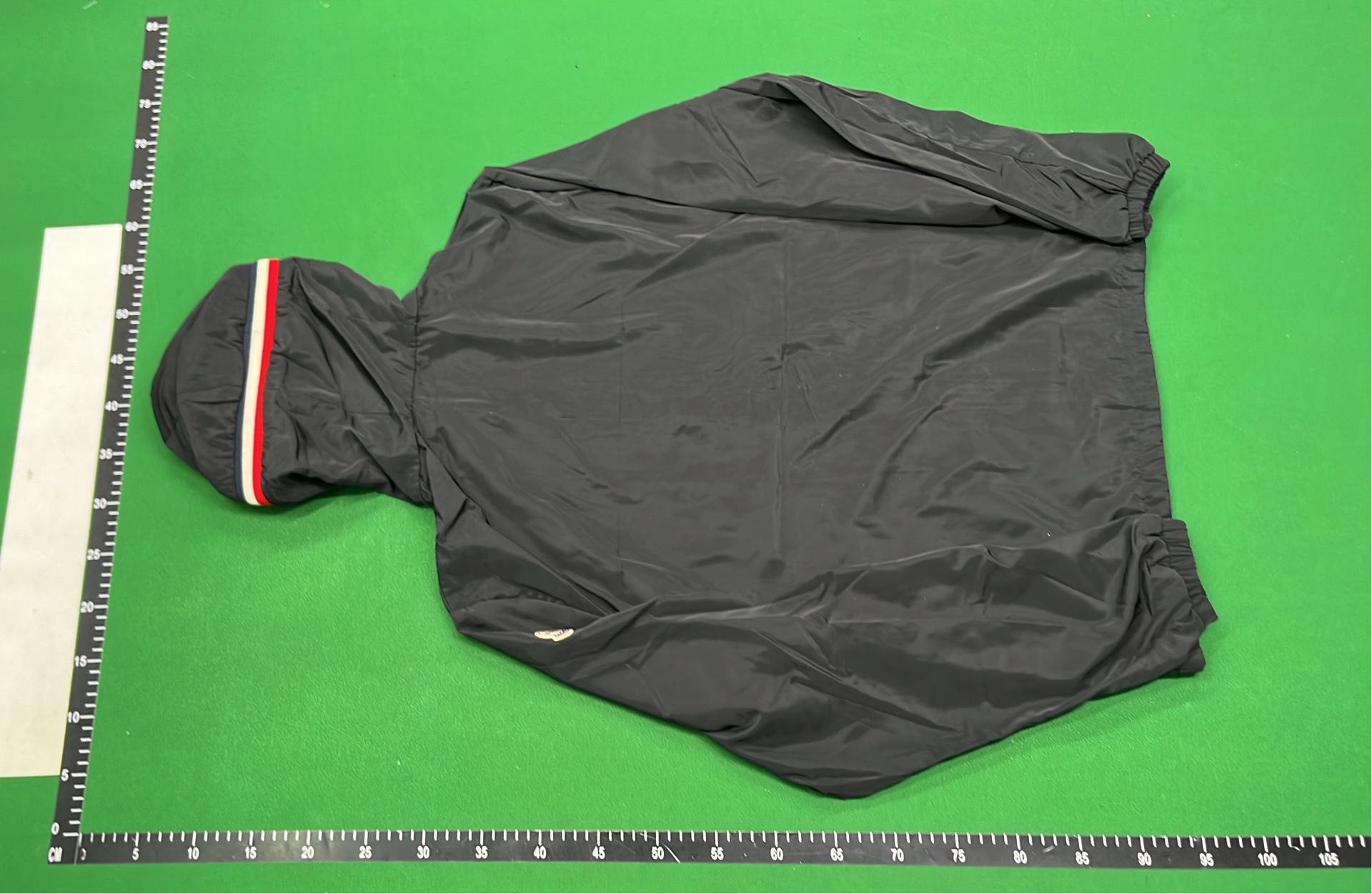 Men's Navy Blue Track Jacket with Red White Stripe Trim