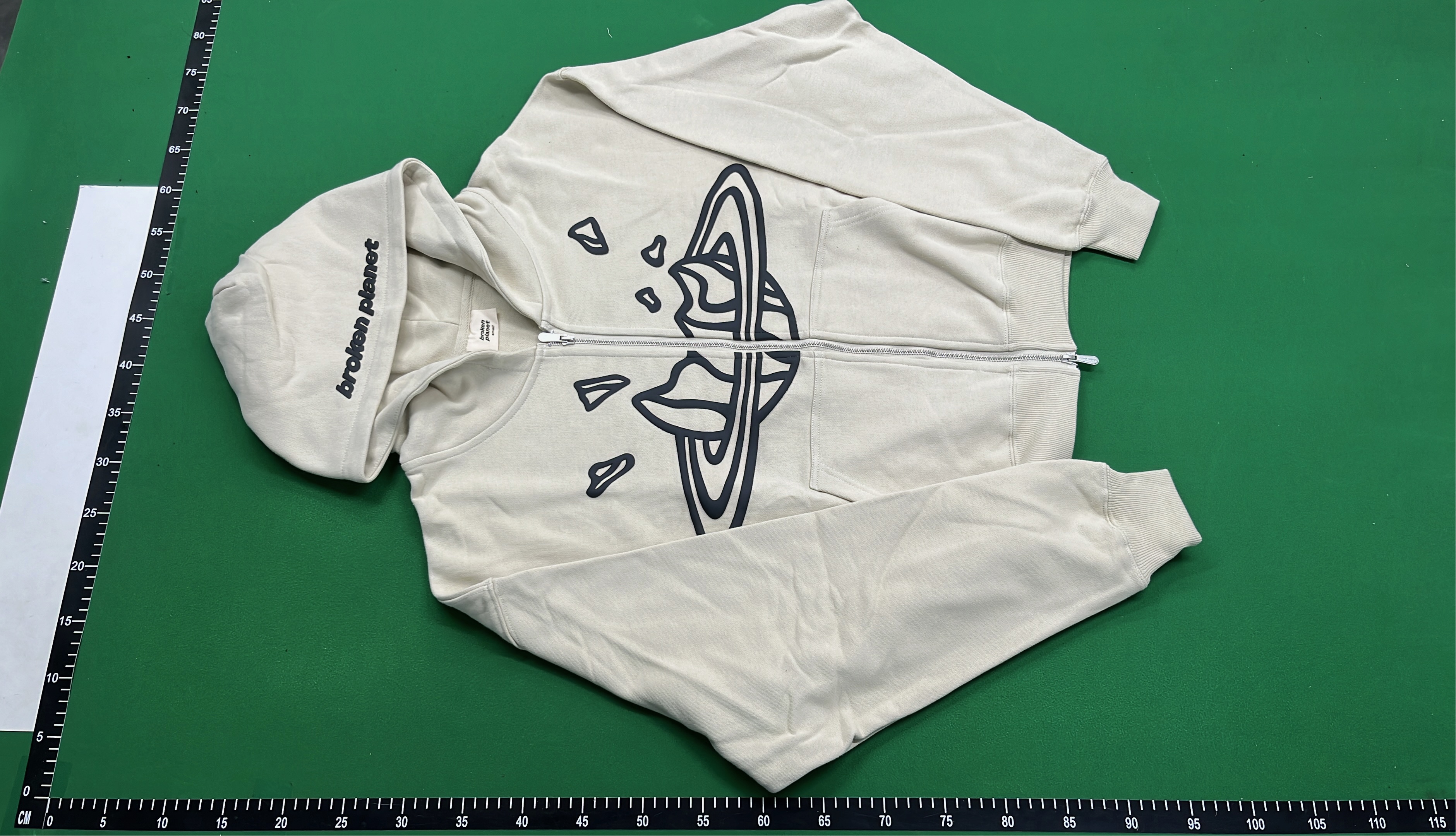 Abstract Planet Print Hoodie - Cosmic Design Zip-Up Sweatshirt