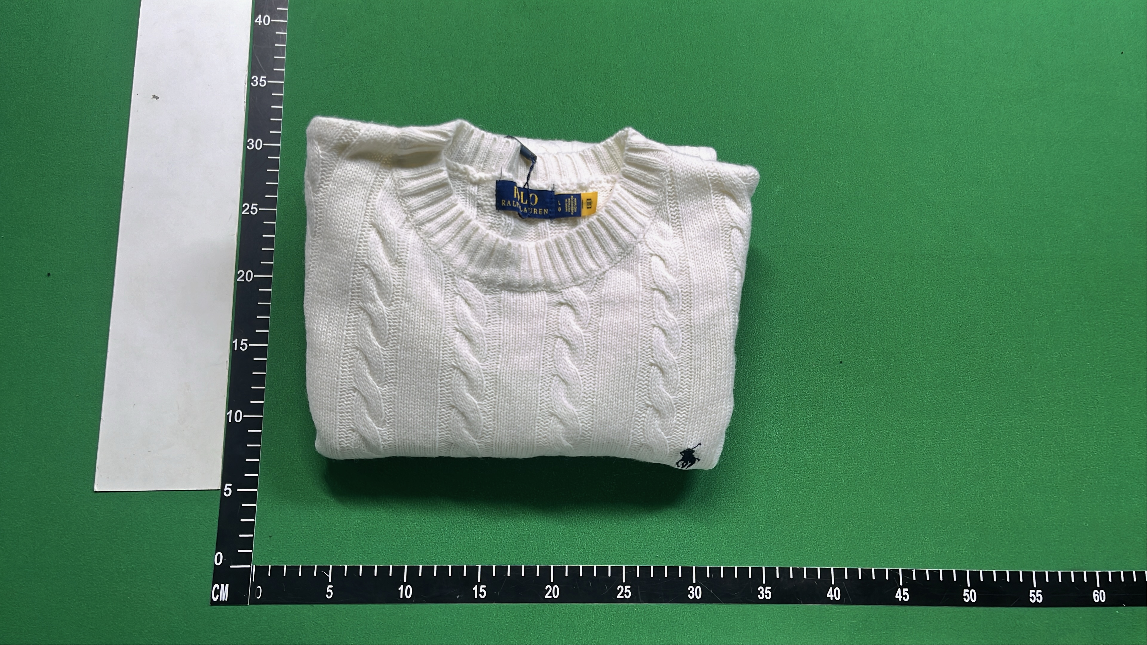 Men's Gray Cable Knit Sweater with Pony Logo