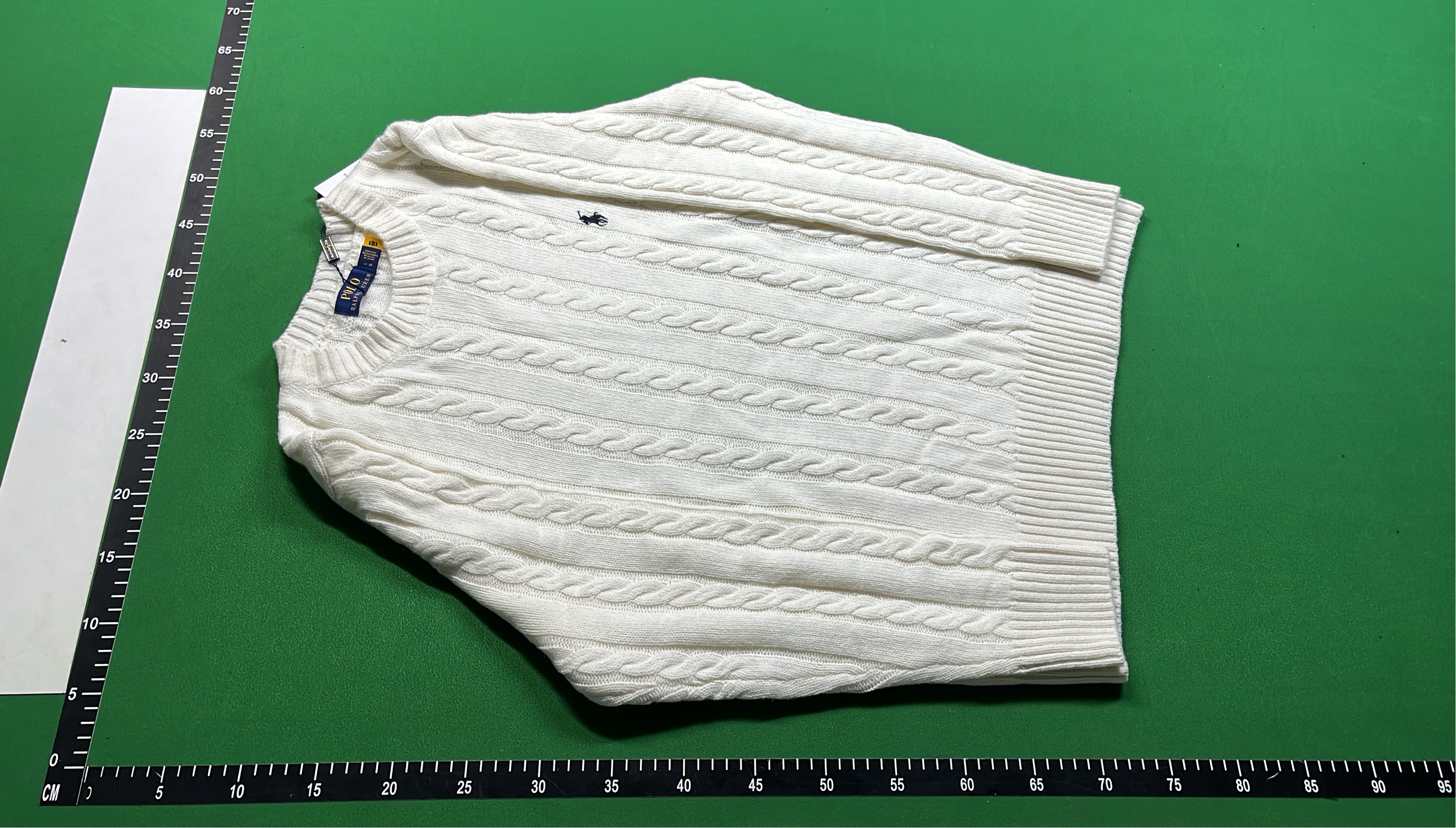 Men's Gray Cable Knit Sweater with Pony Logo