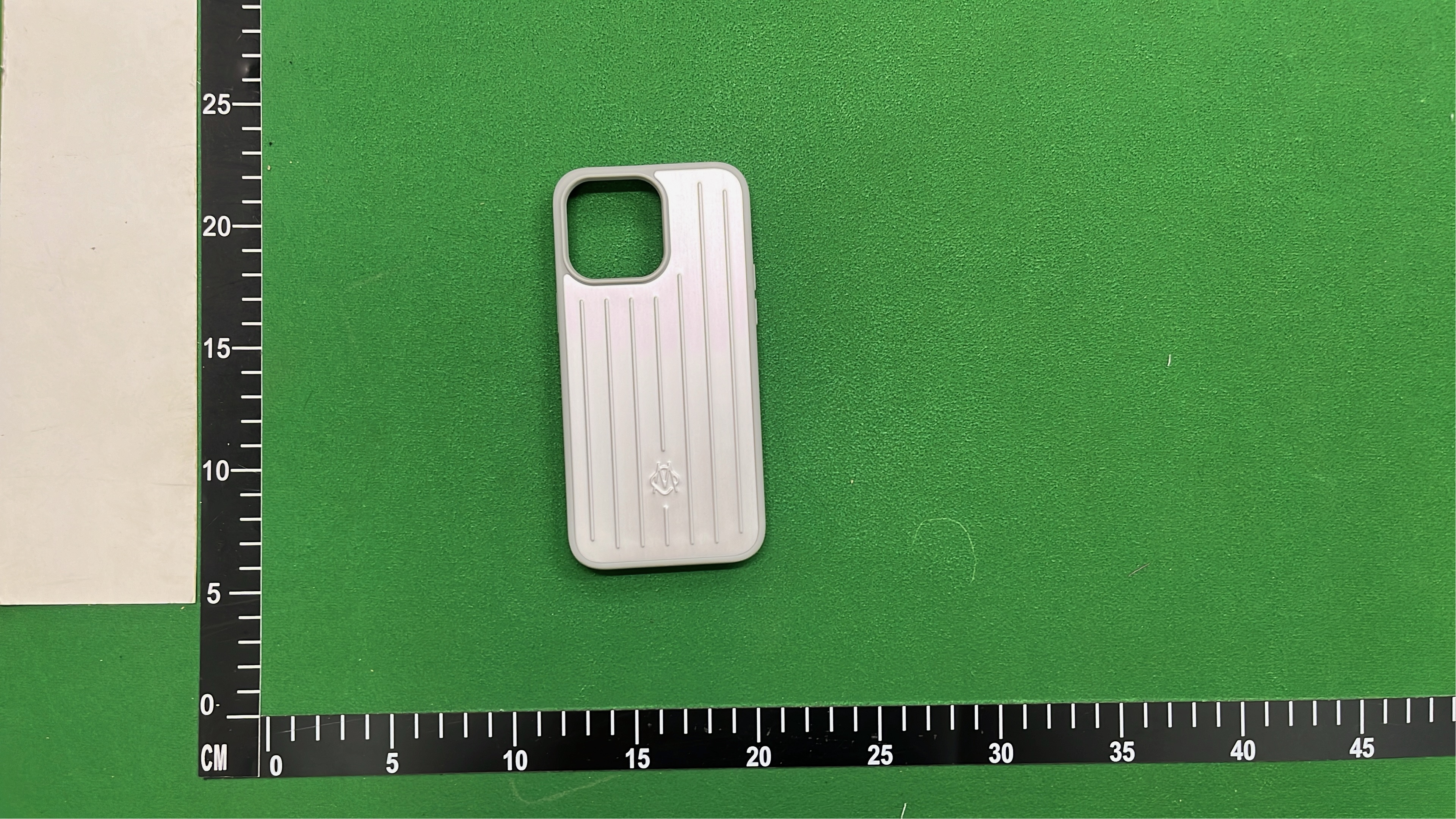 Purple iPhone Case with Vertical Stripes and Camera Cutout
