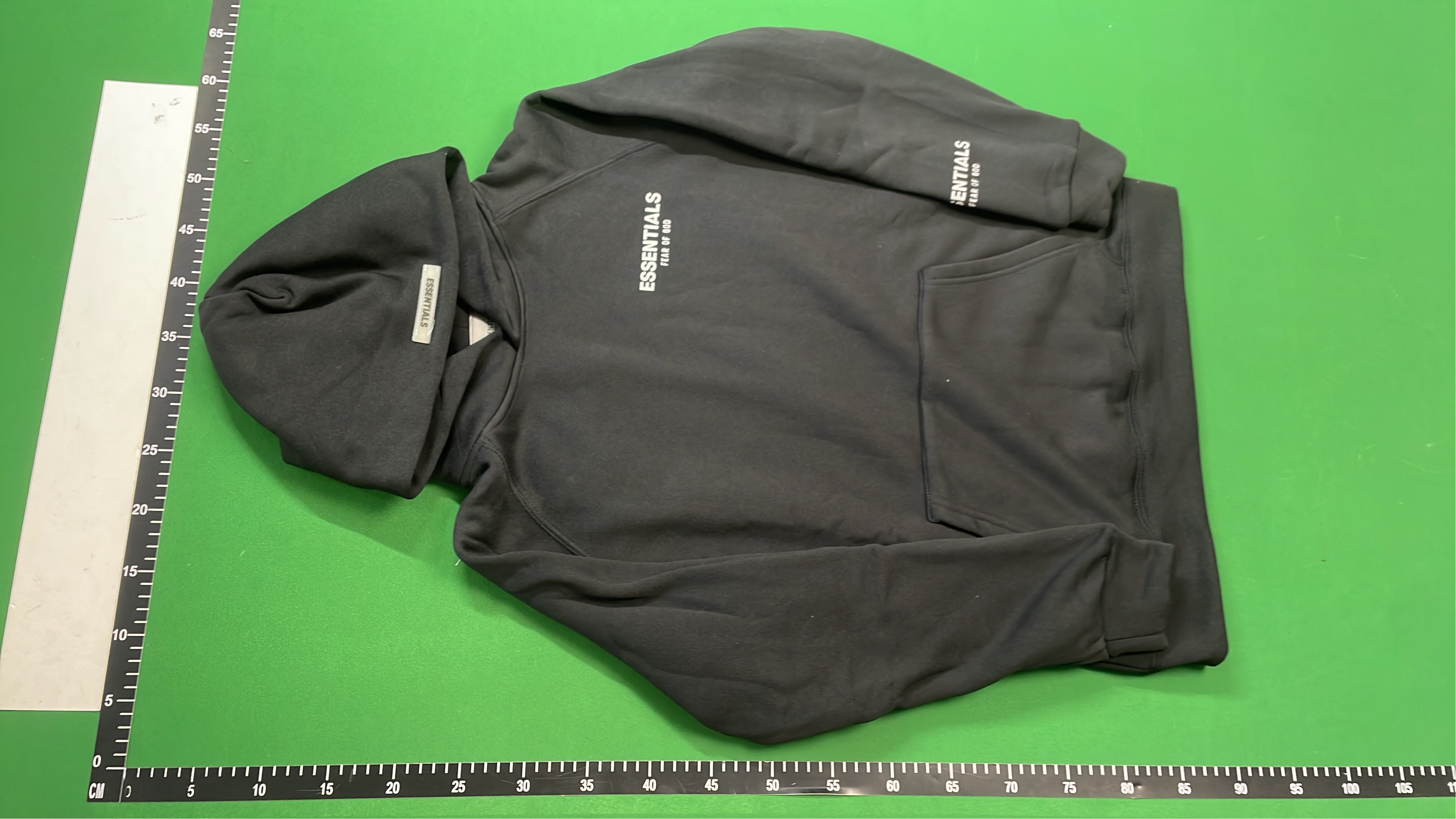 Essentials Hoodie - Beige Oversized Sweatshirt with Logo