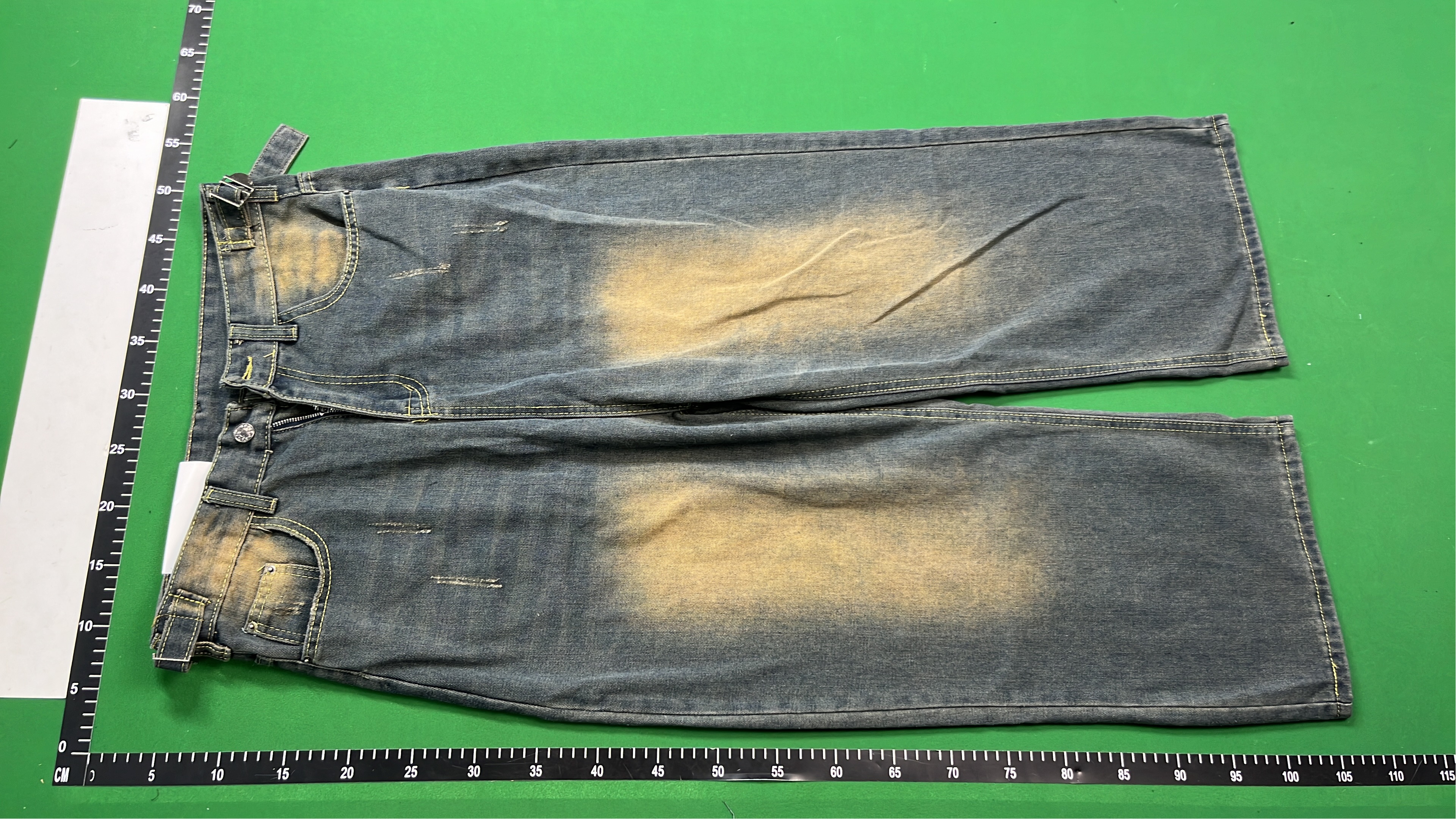 Vintage Washed Wide Leg Denim Jeans for Men