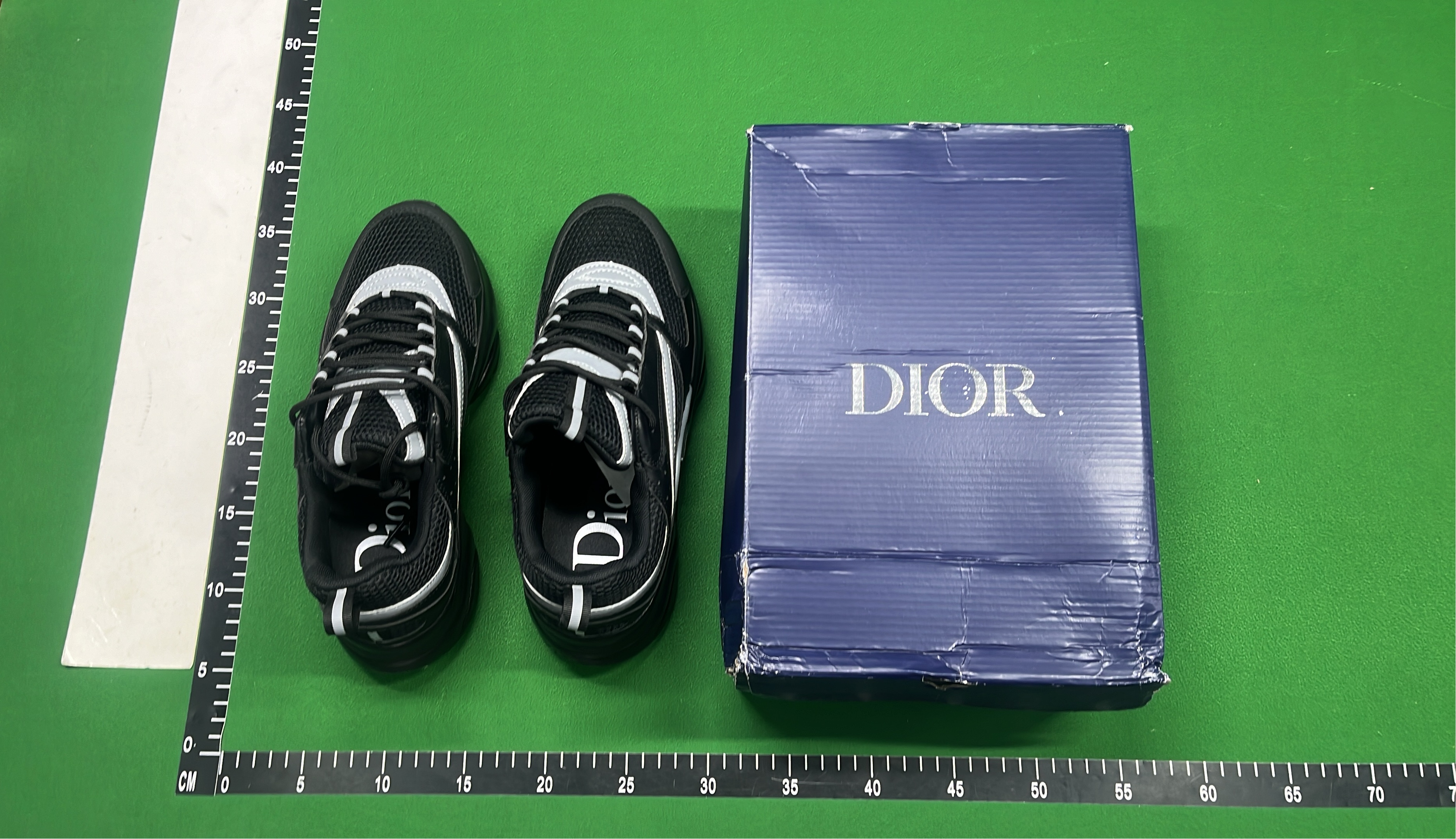 Dior White and Blue Mesh Sneakers with Chunky Sole