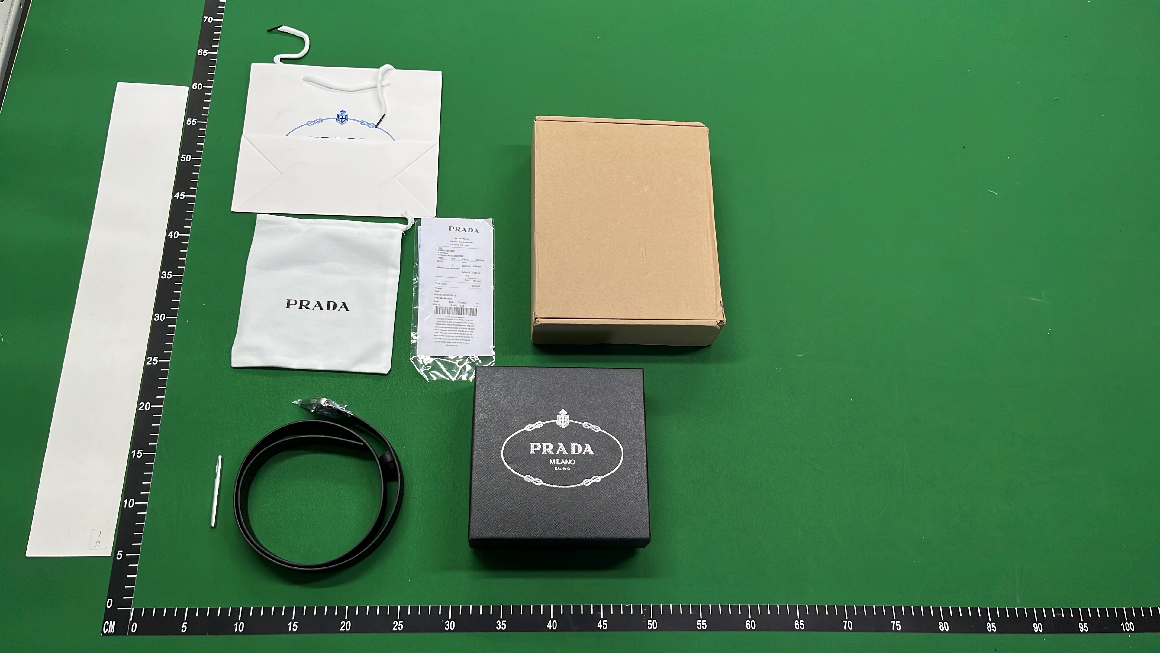 Prada Milano Triangle Logo Belt for Men and Women