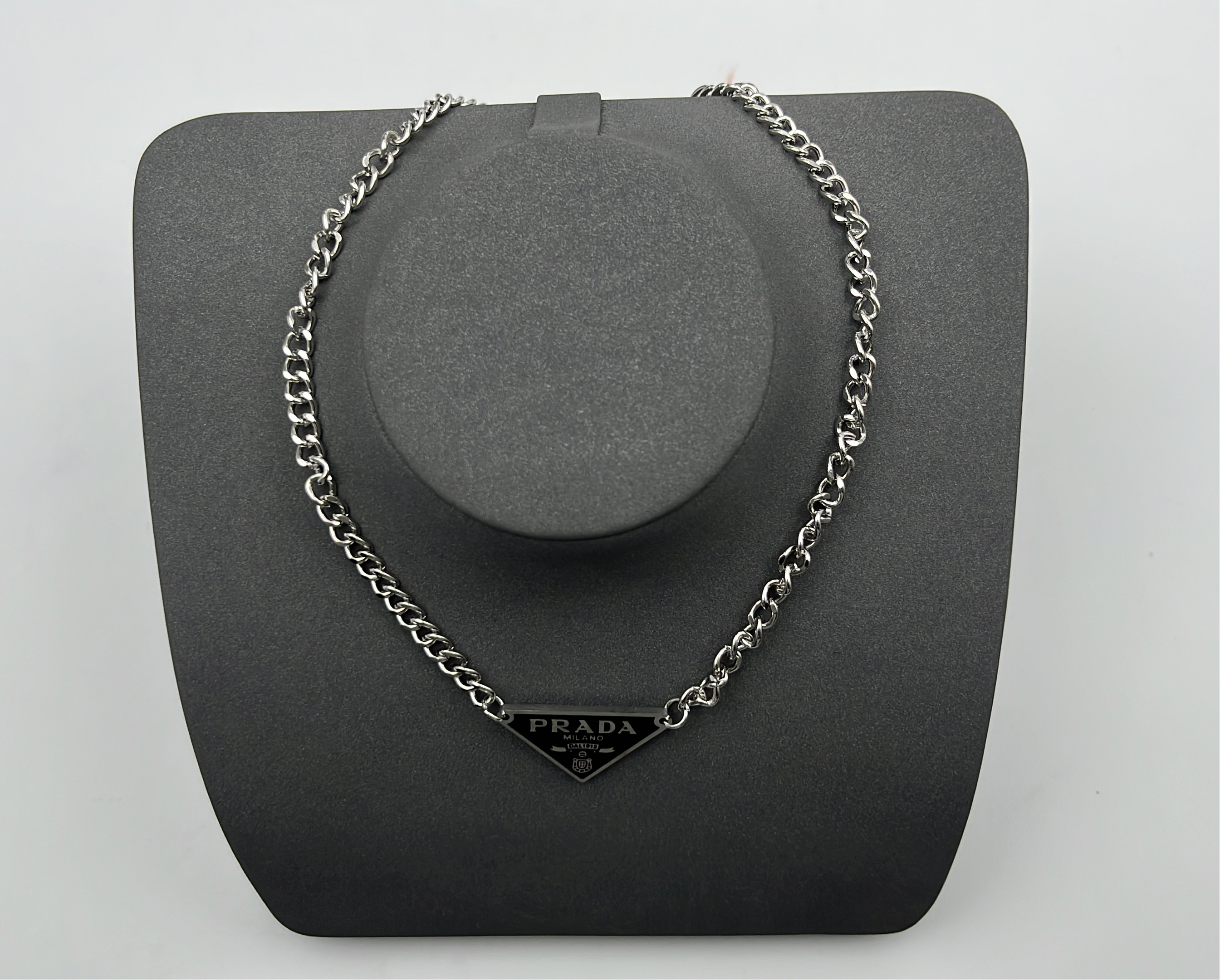 Prada Milano Triangle Logo Chain Accessories