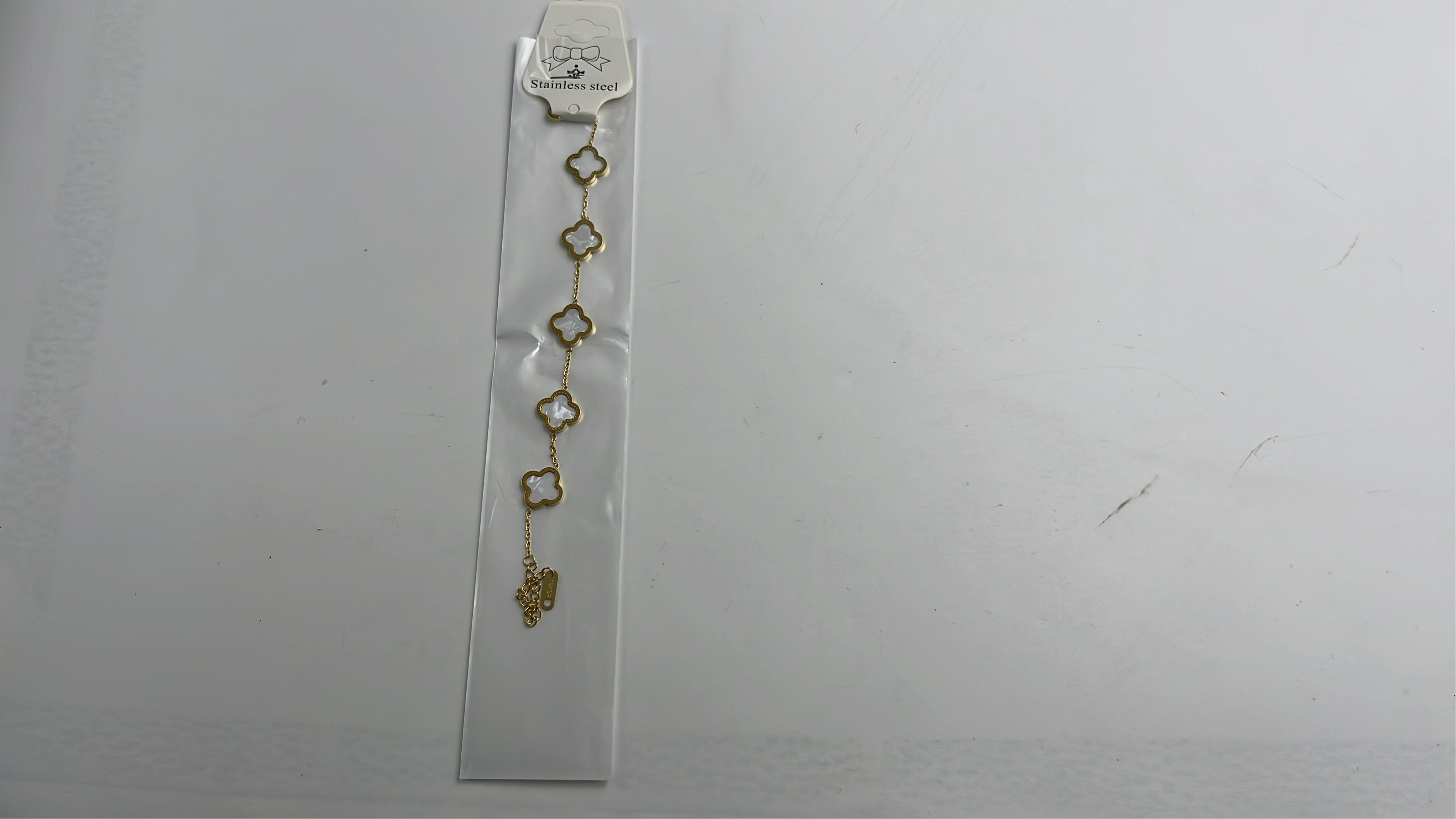 Pink Clover Jewelry Set Necklace Earrings Bracelet Gold Plated