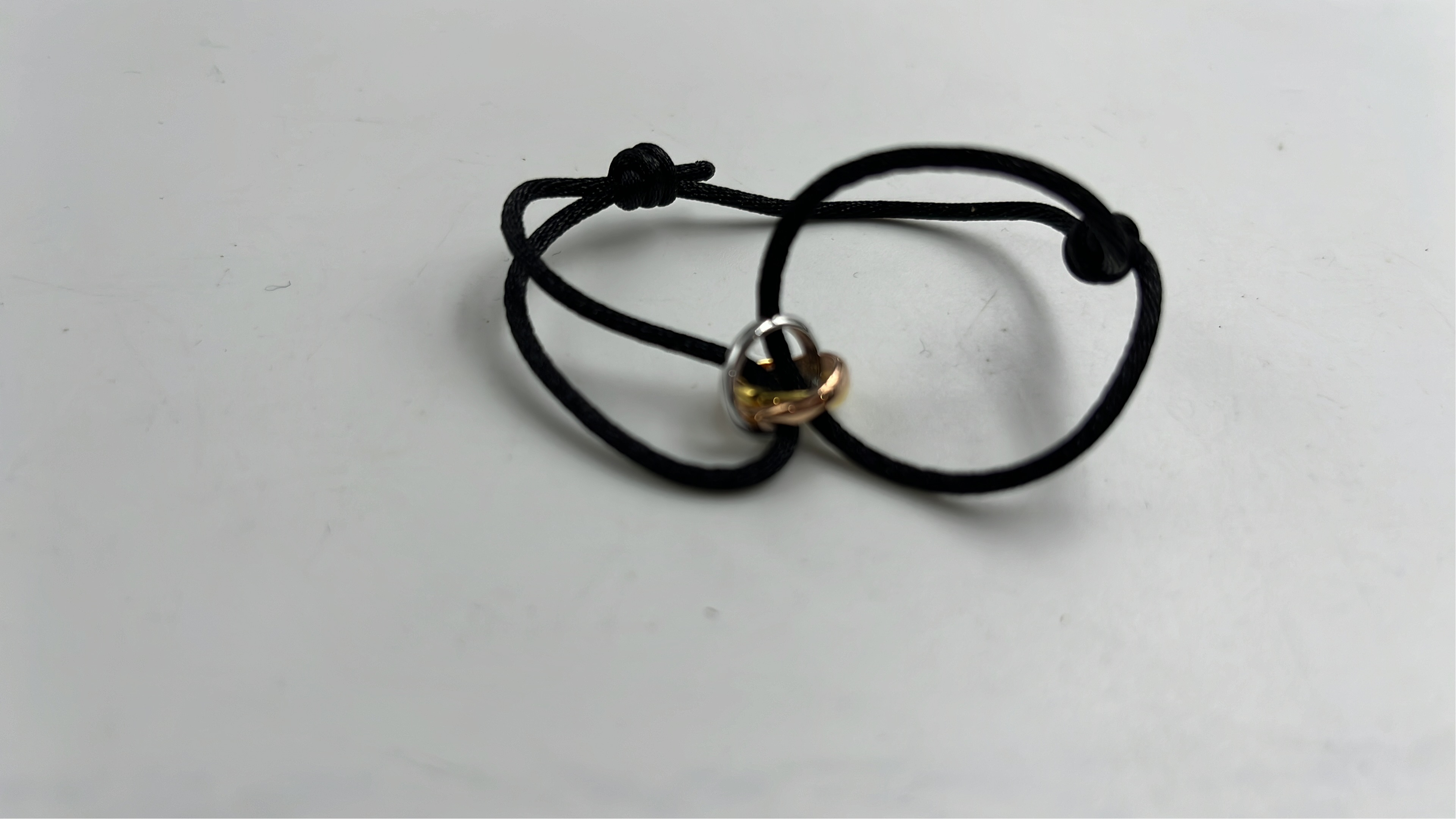 Trinity Ring with White Rope Bracelet