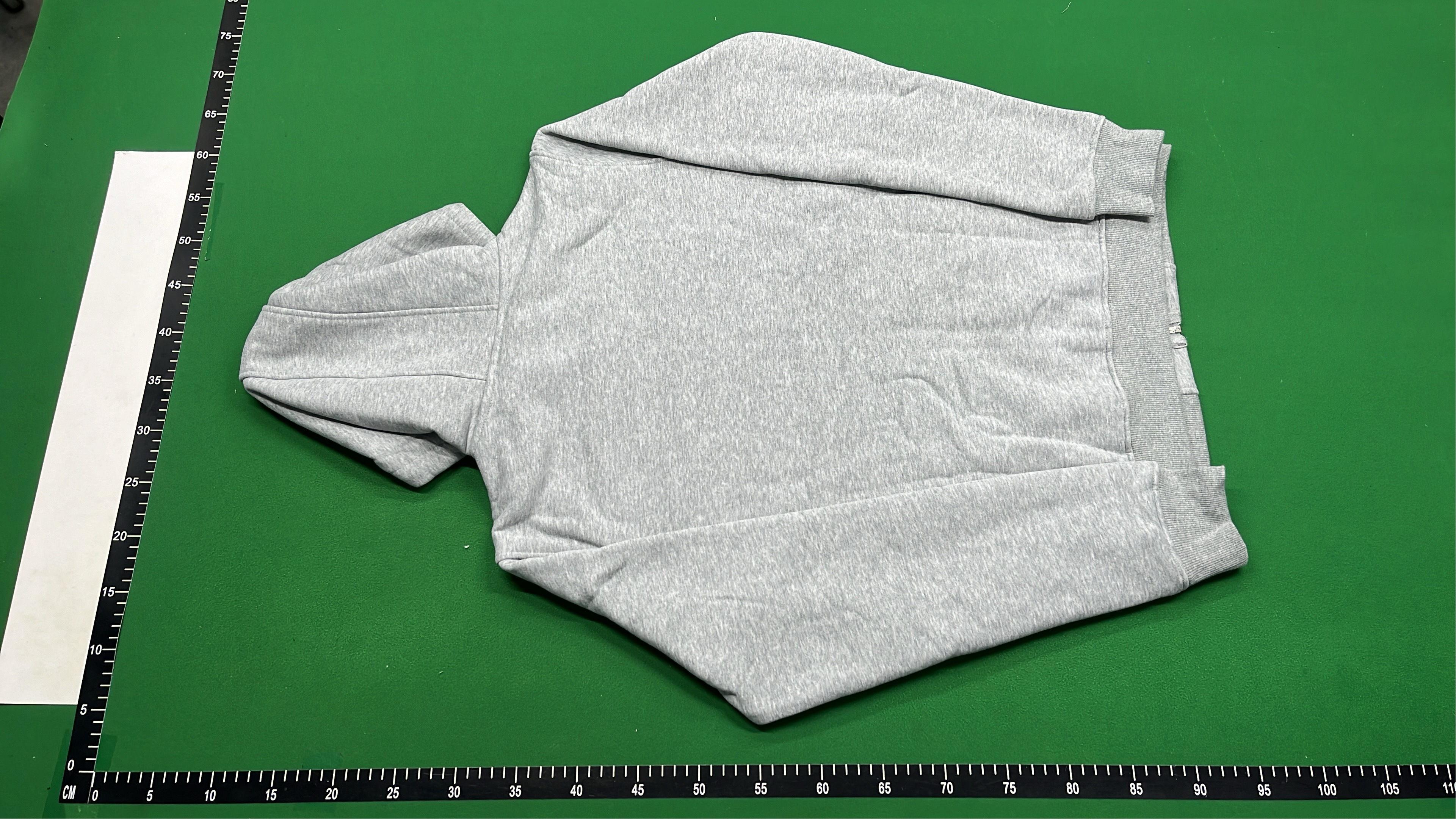 Light Gray Zip-Up Hoodie with Check Lining