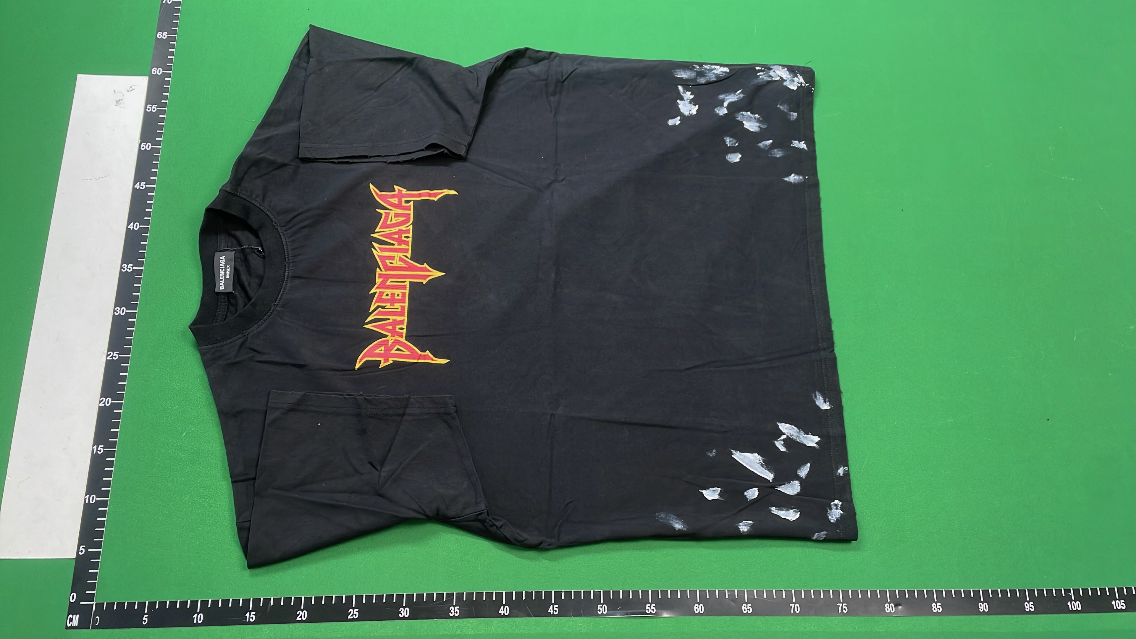 Balenciaga Black T-Shirt with Tie-Dye Logo