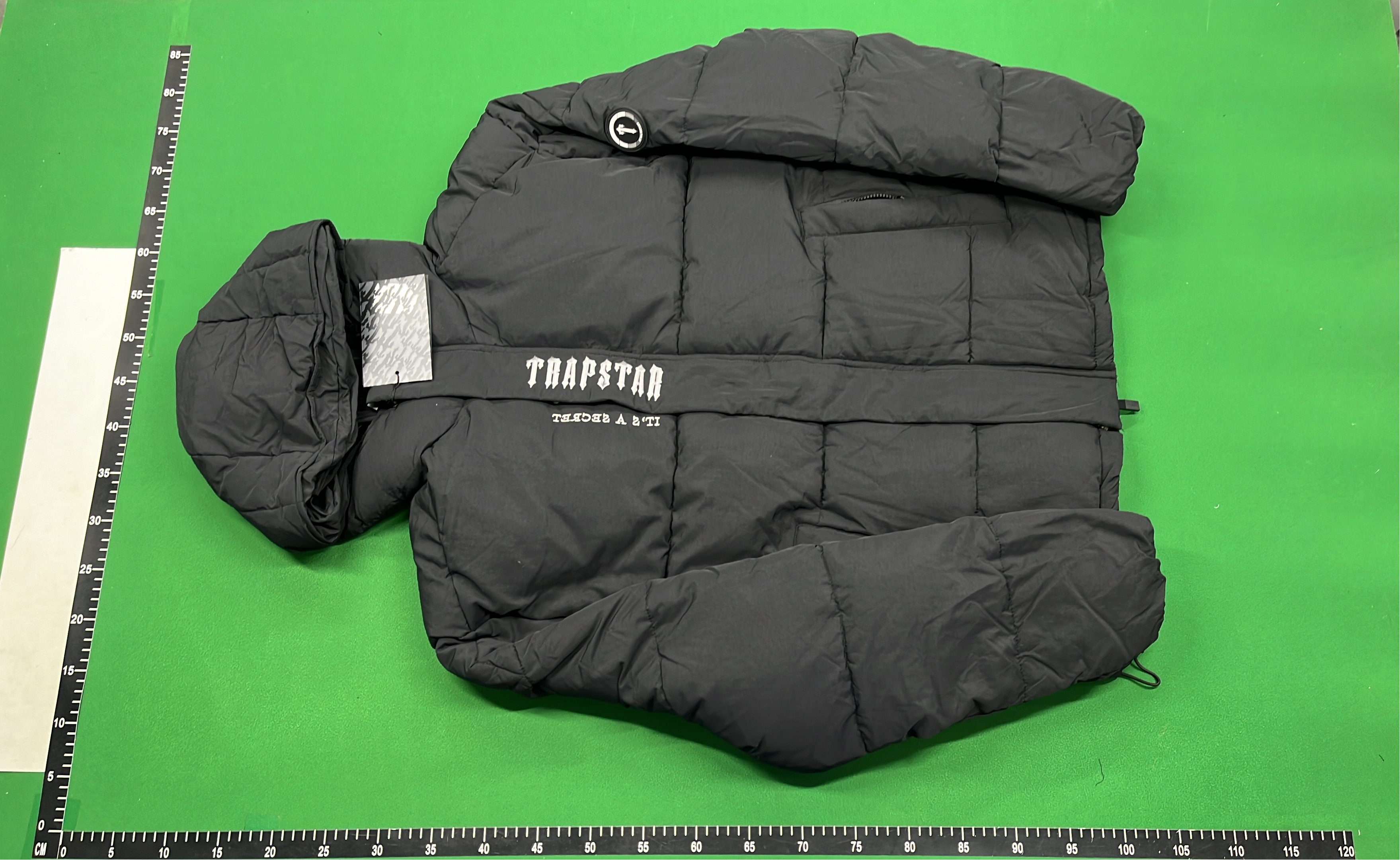 TAMPTIN Black Puffer Jacket with Hood and Logo Design