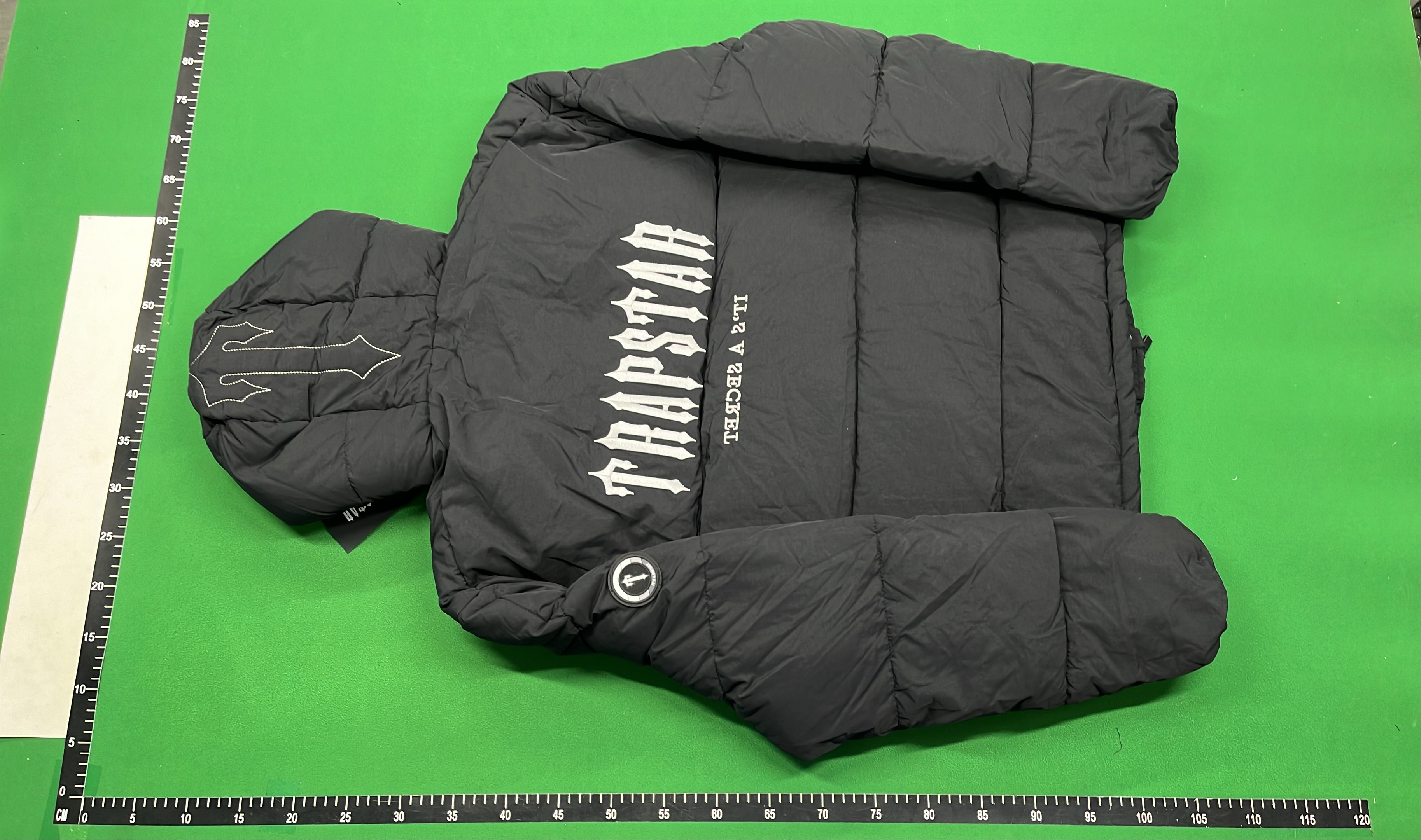 TAMPTIN Black Puffer Jacket with Hood and Logo Design