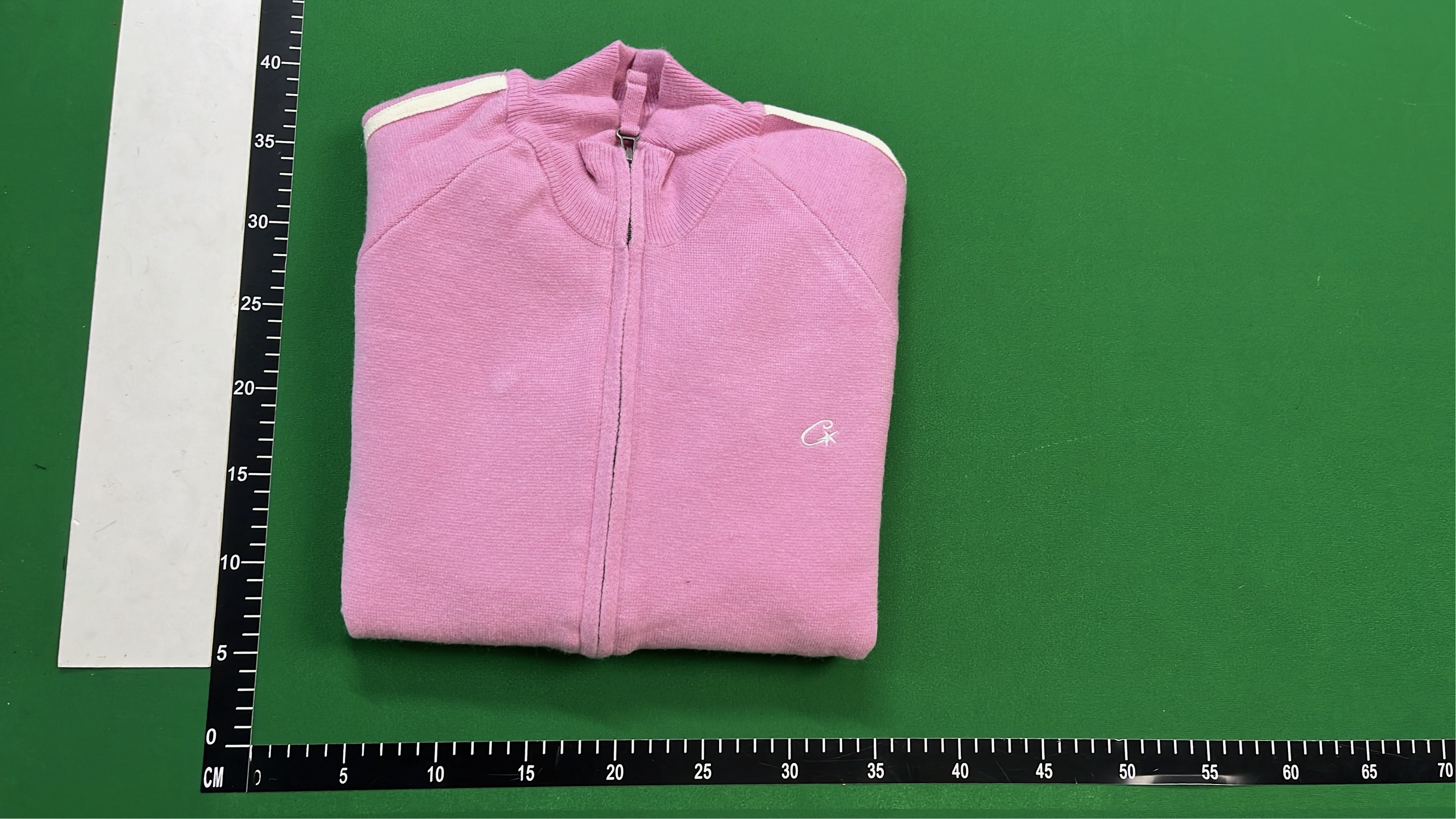 Pink Zip-Up Jacket with White Stripes