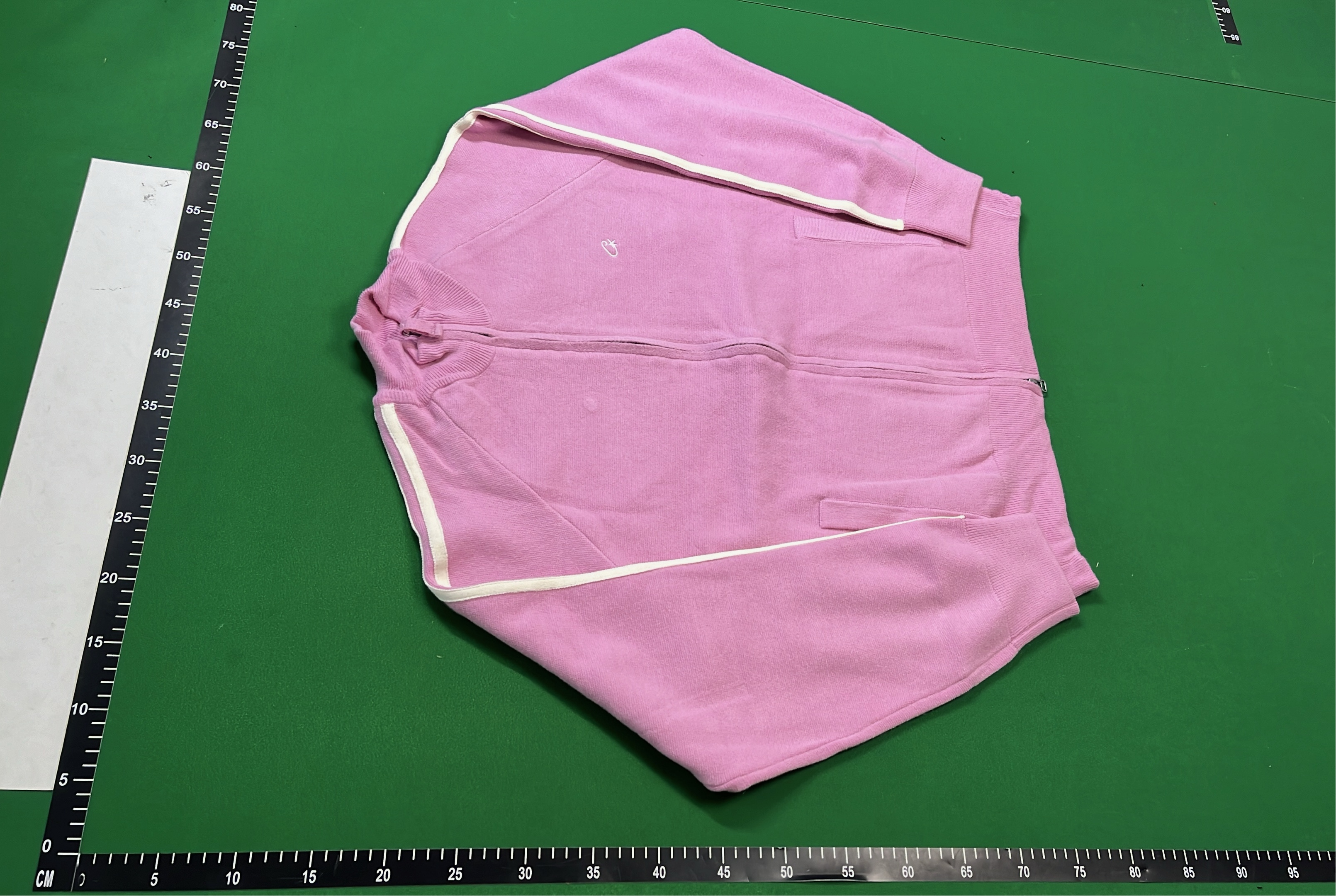 Pink Zip-Up Jacket with White Stripes