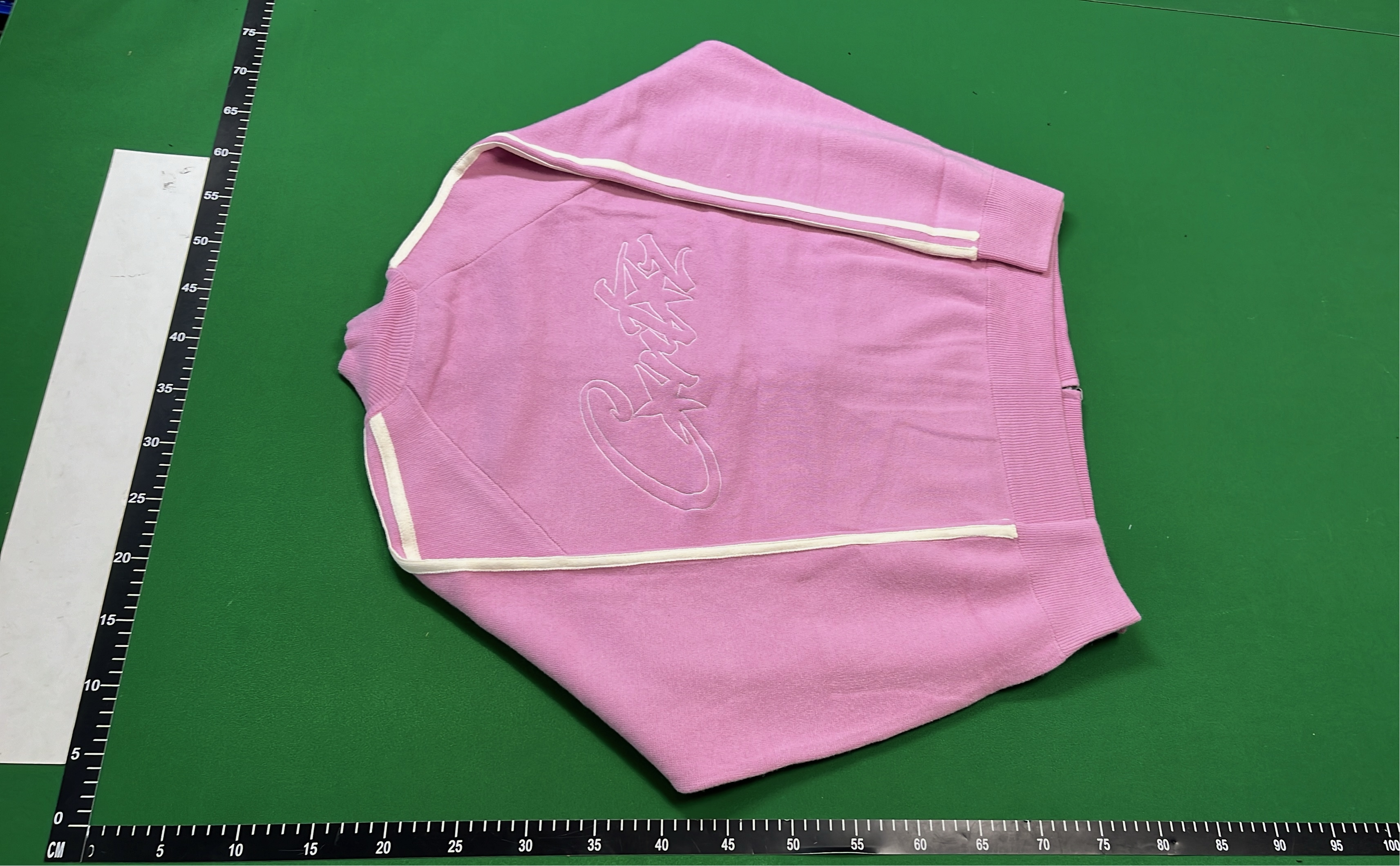 Pink Zip-Up Jacket with White Stripes