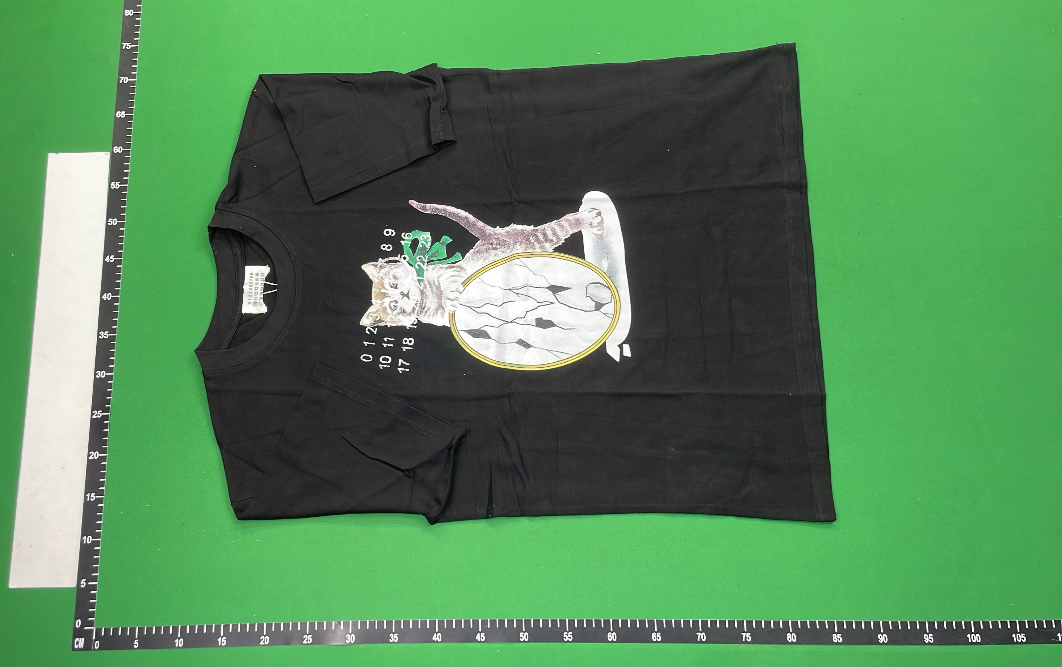 Cute Cat T-Shirt with Cracked Mirror Design