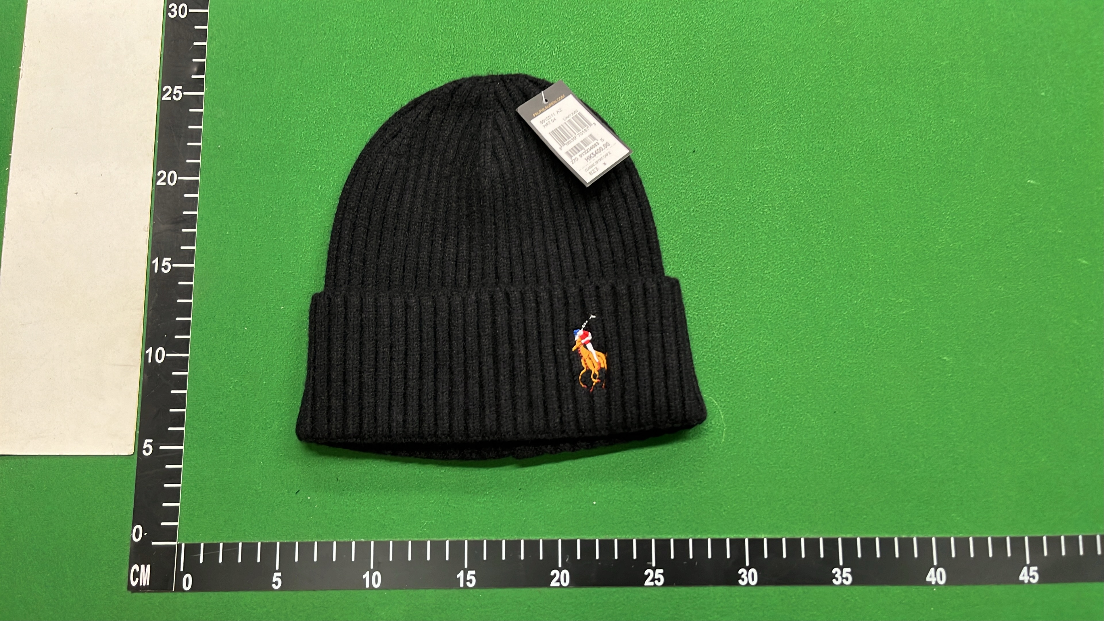 Polo Ralph Lauren Navy Blue Knit Beanie Hat with Pony Logo