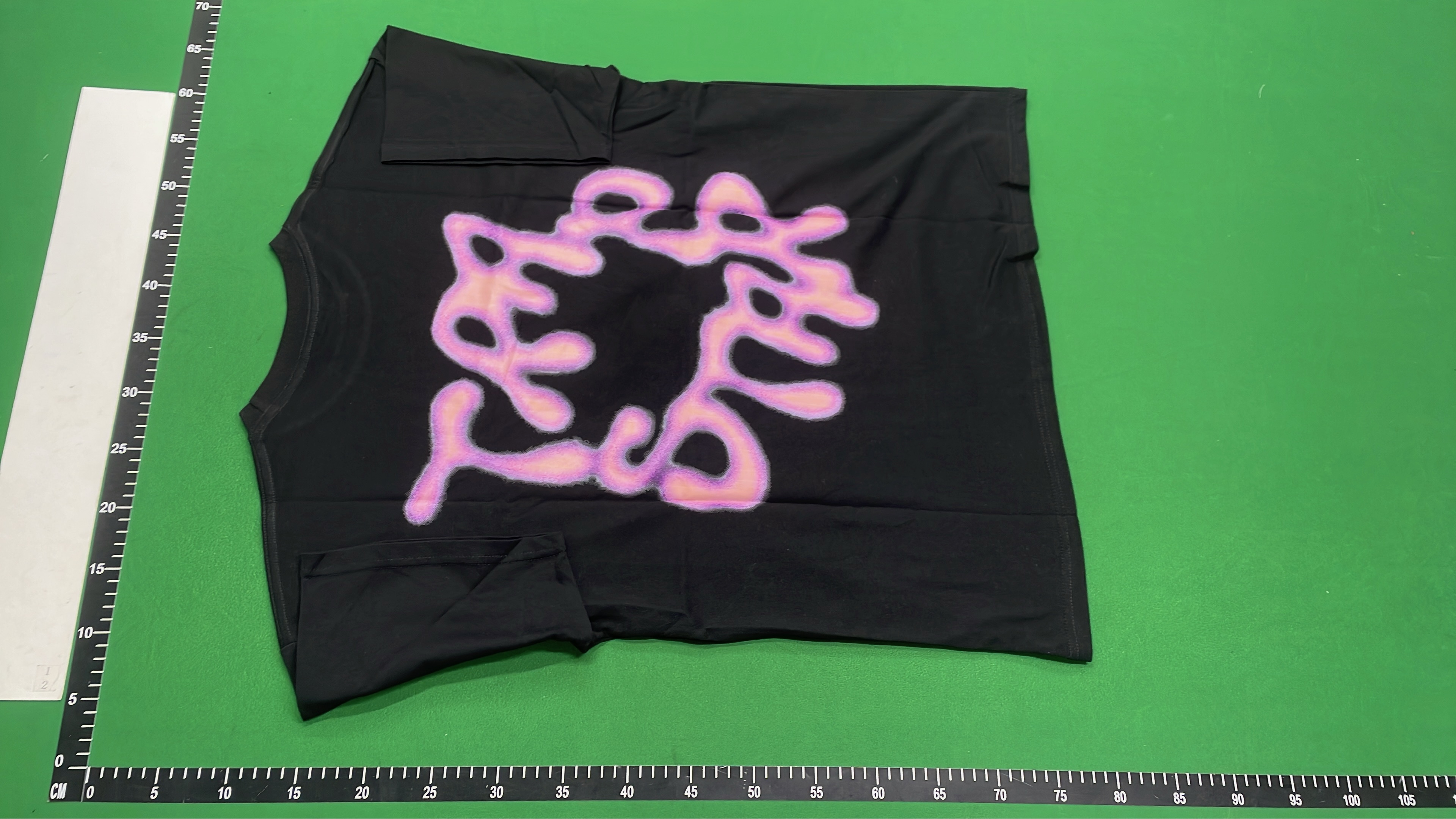 Trap Star Black T-Shirt with Purple Graphic Design