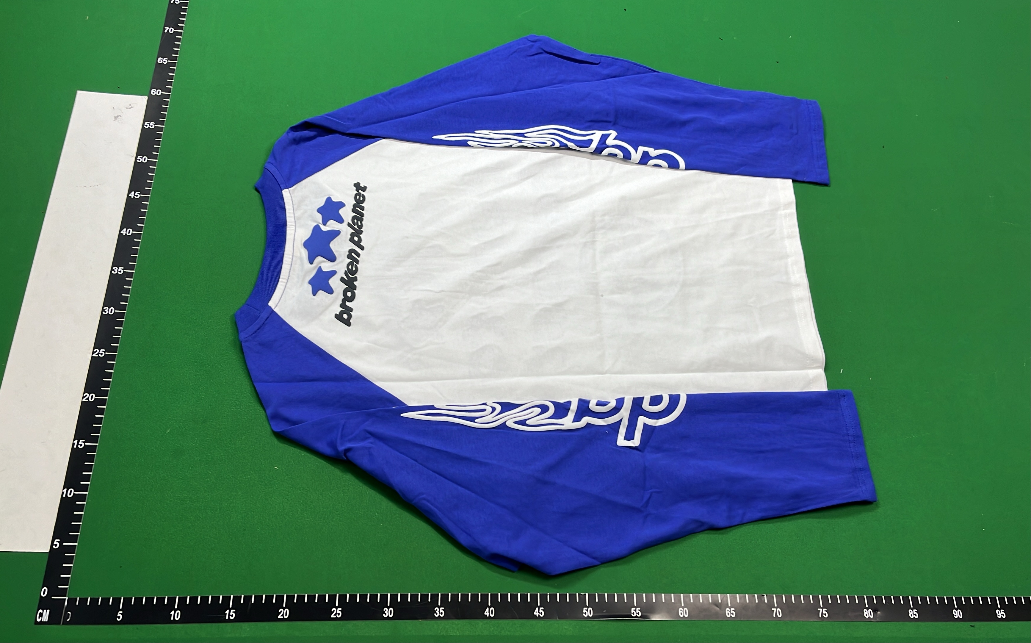 Born to Be Fast Long Sleeve T-Shirt with Blue Sleeves