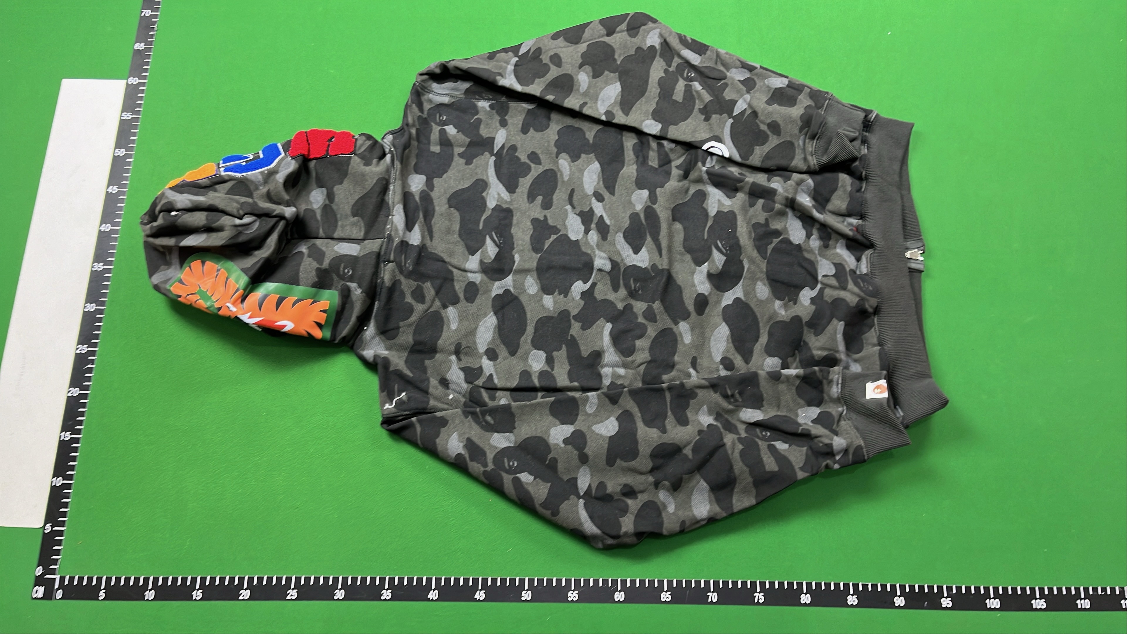 BAPE Blue Camo Hoodie with Shark Design Zip-Up Sweatshirt