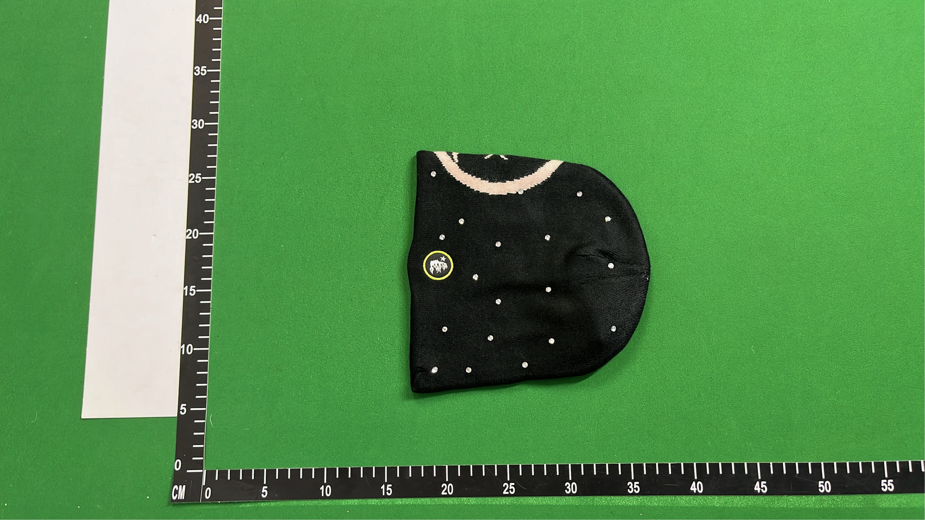 Black Beanie with White Logo Design