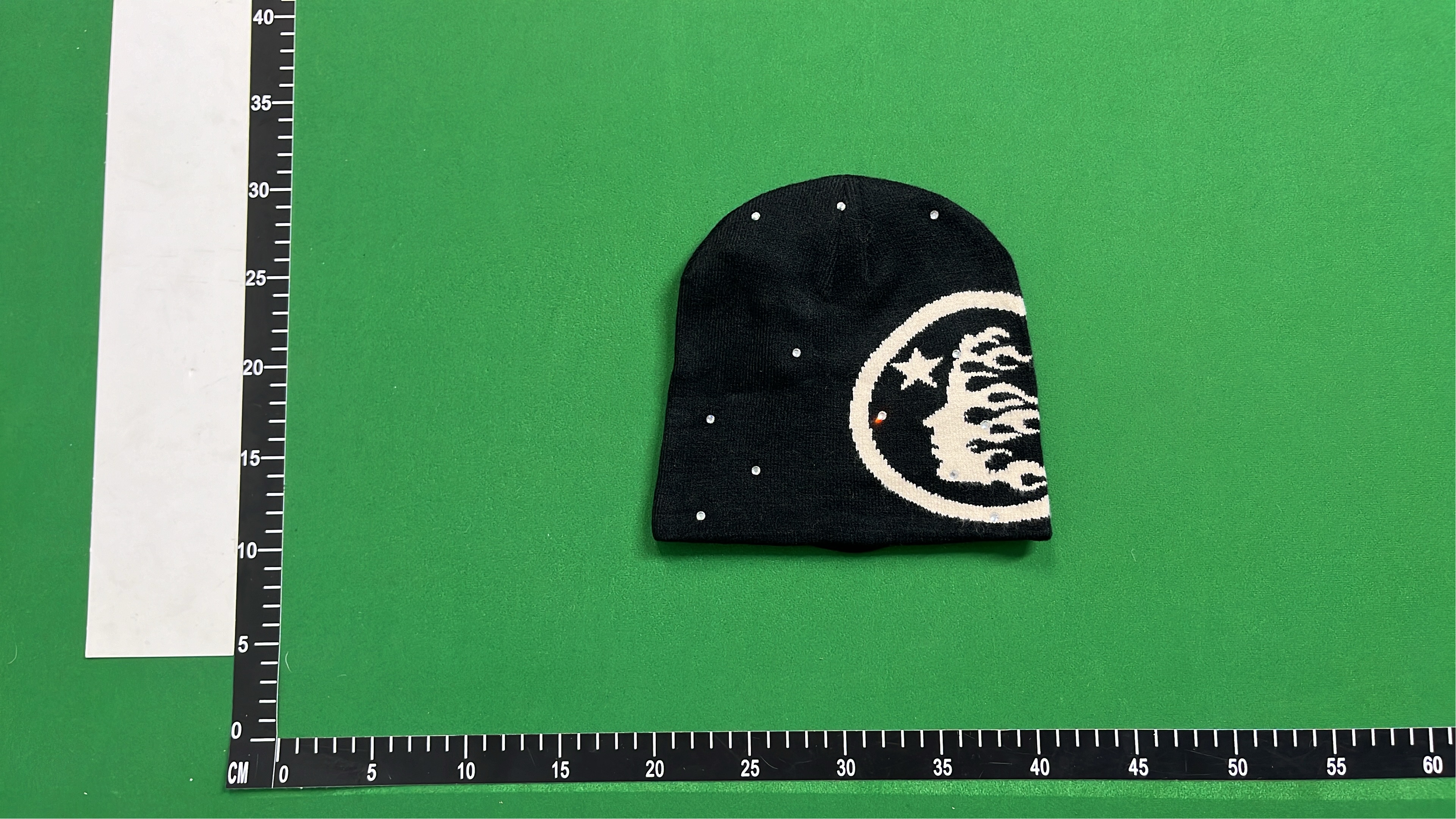 Black Beanie with White Logo Design