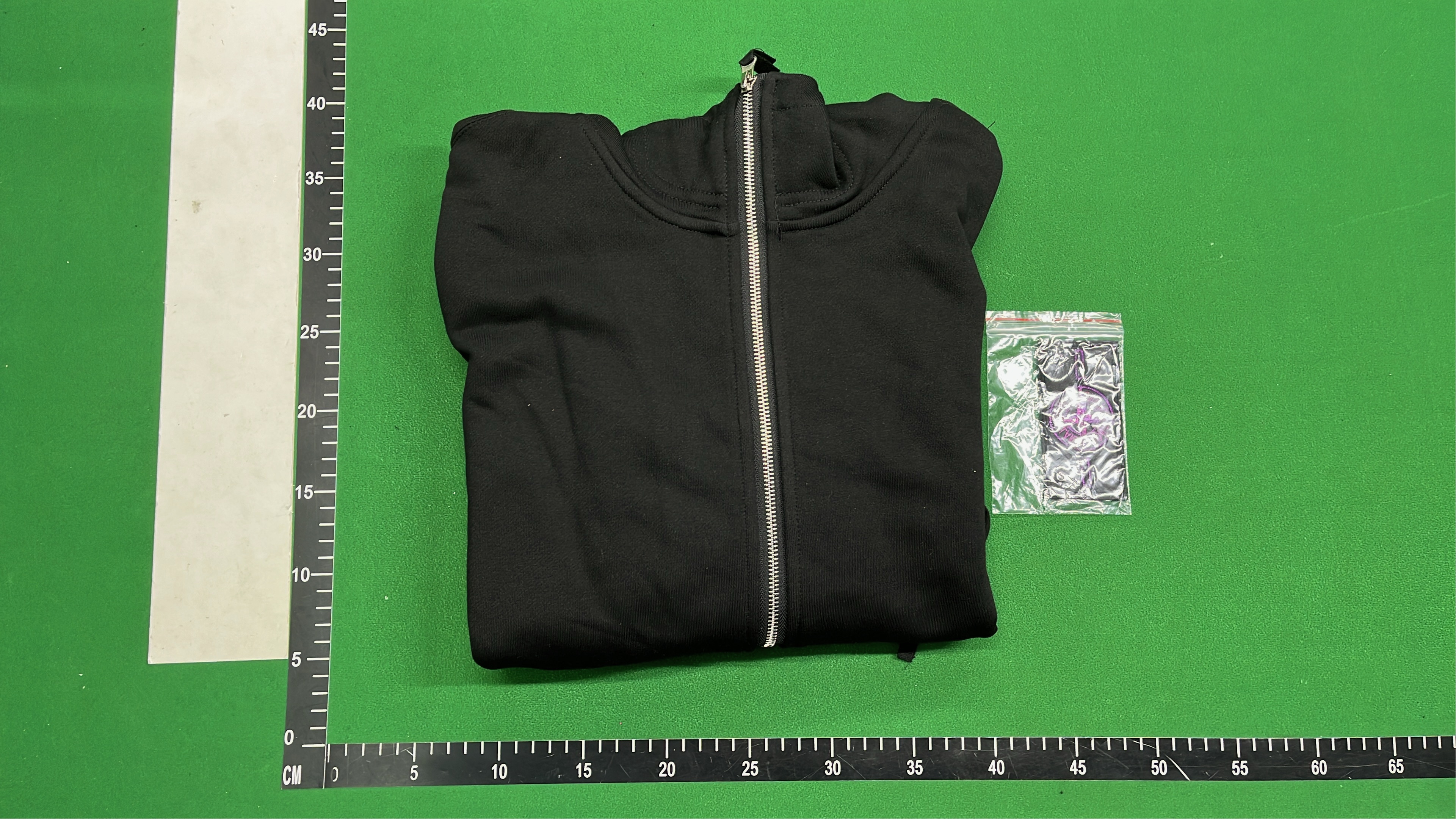Black Zip-Up Hoodie with Front Pockets and Silver Zippers