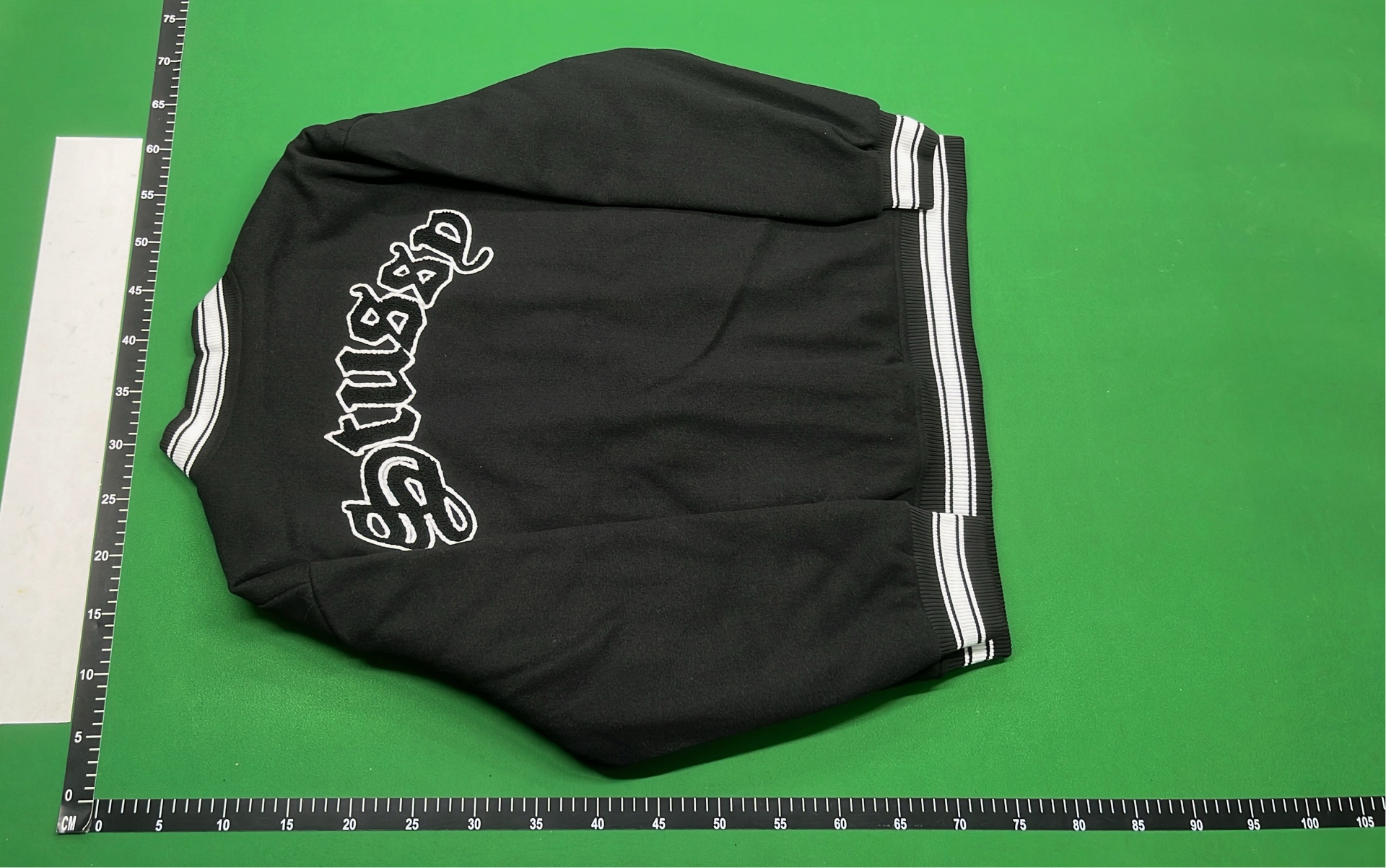 Stussy Black Varsity Jacket with Embroidered Logo