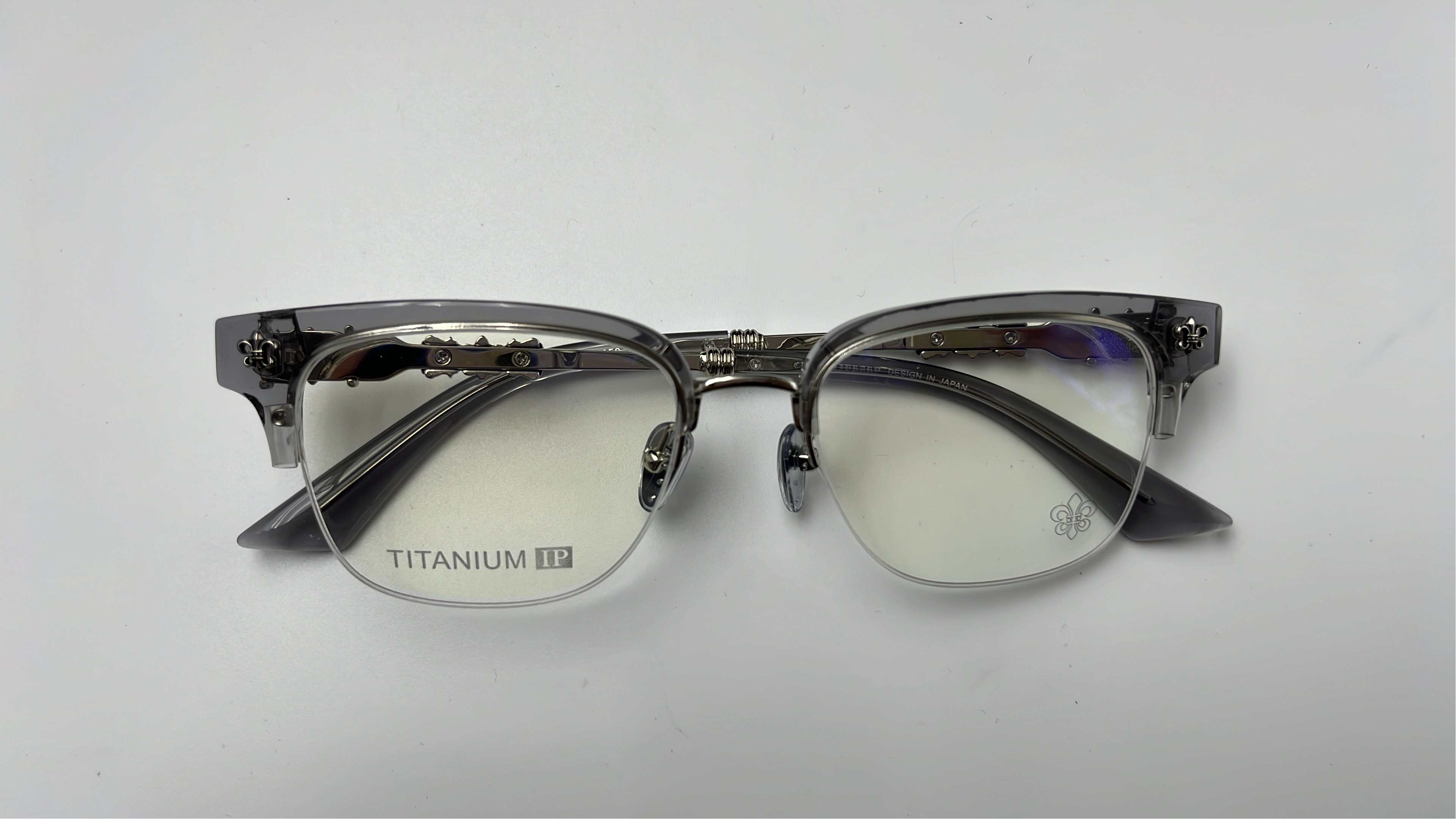 Chrome Hearts Tortoiseshell Eyeglasses with Silver Accents