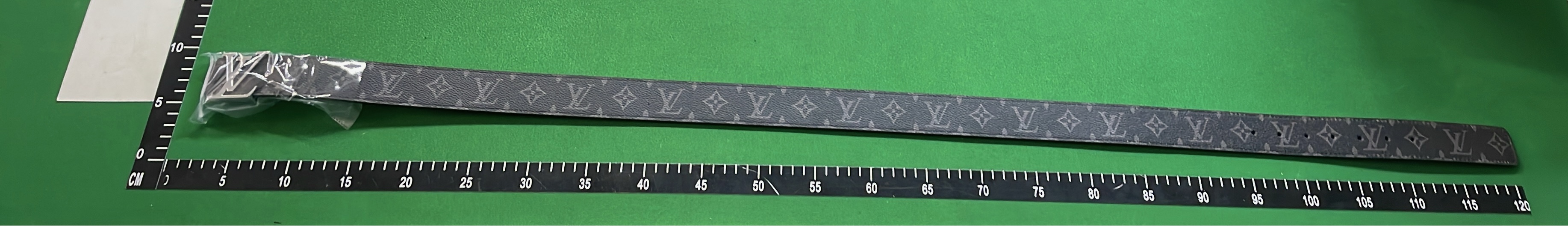 Louis Vuitton LV Monogram Checkered Belt with Metal Buckle
