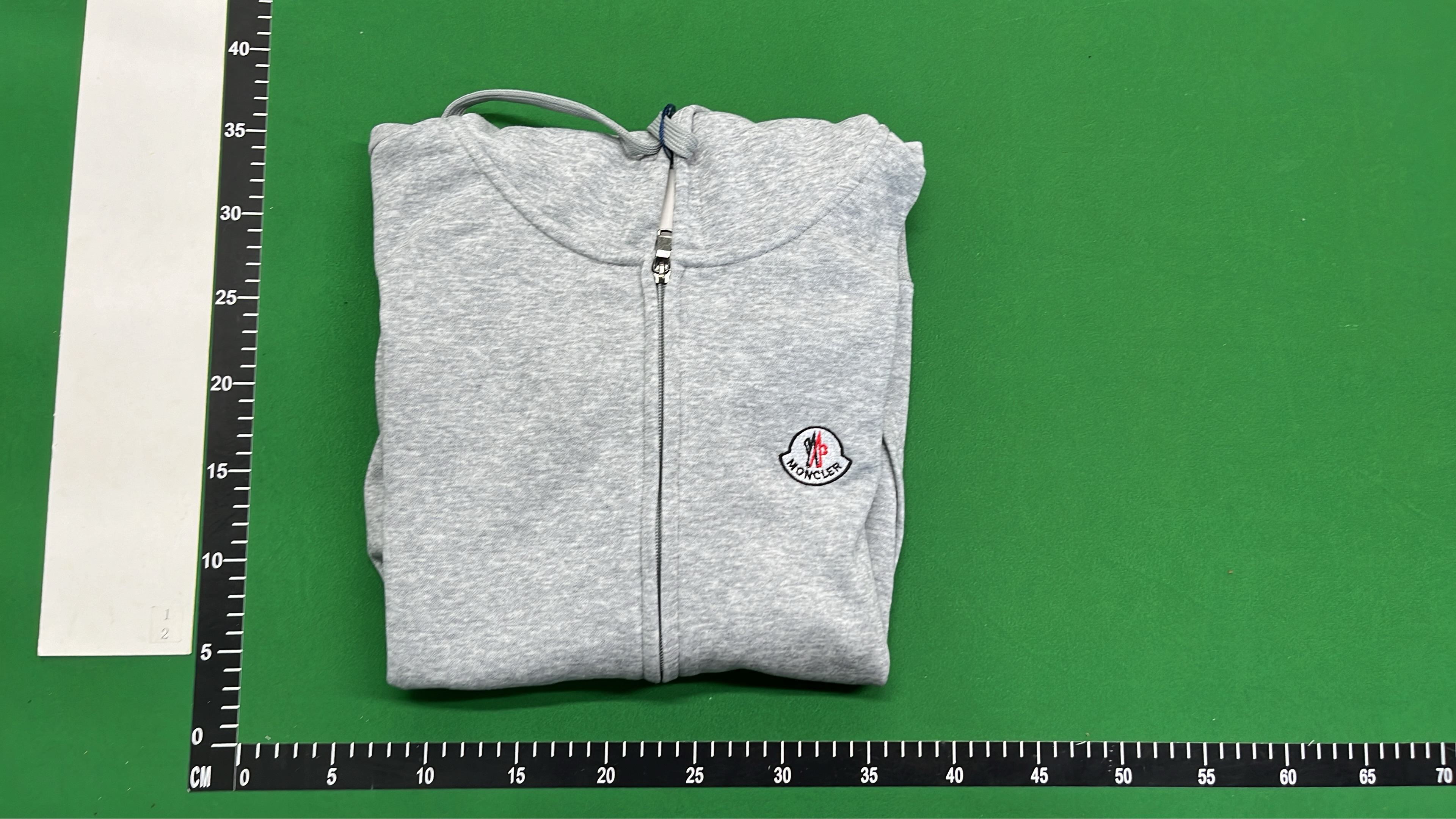 Moncler Black Hoodie Zip-Up Sweatshirt with Logo Patch