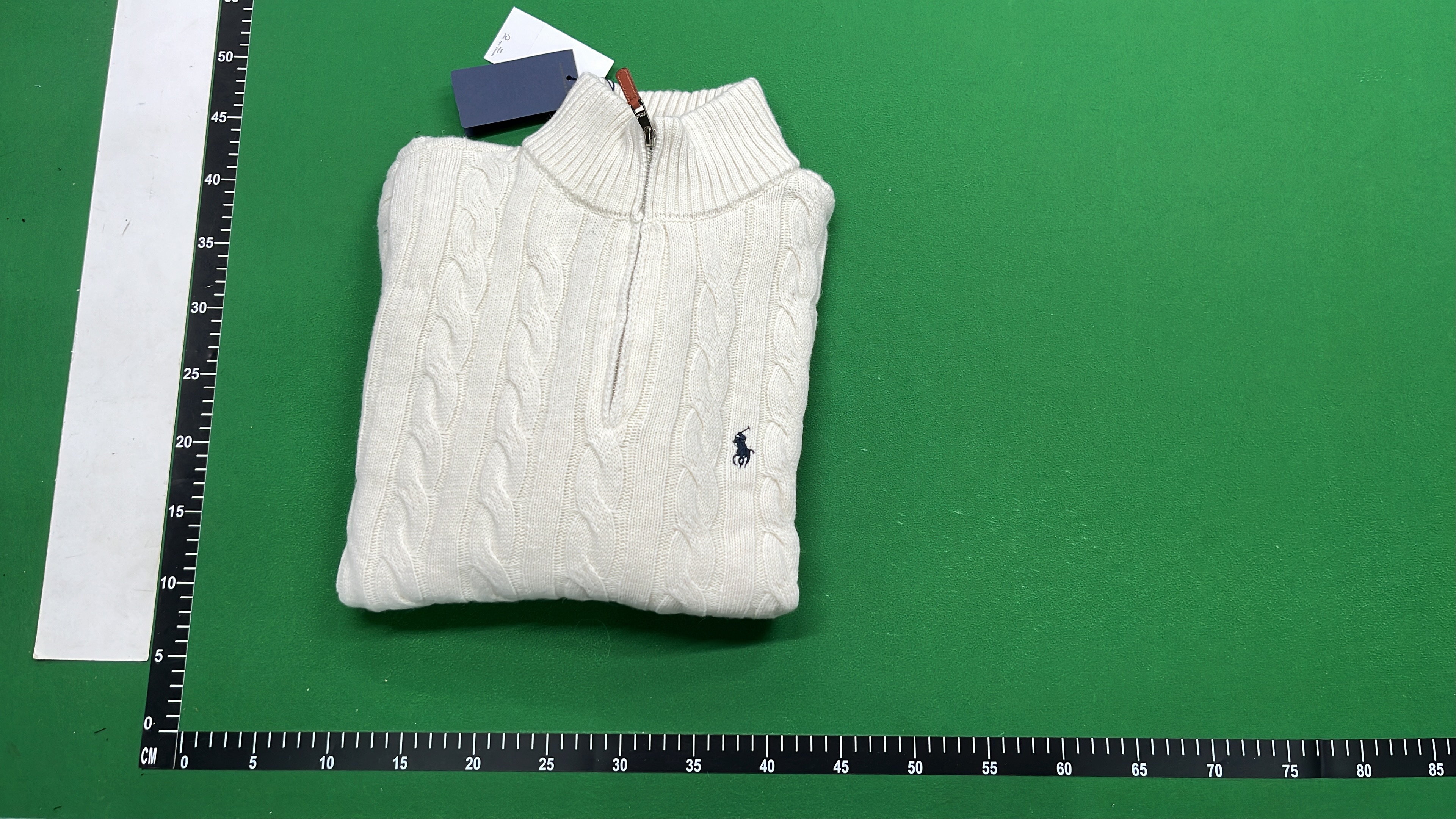 Navy Cable Knit Half-Zip Sweater for Men