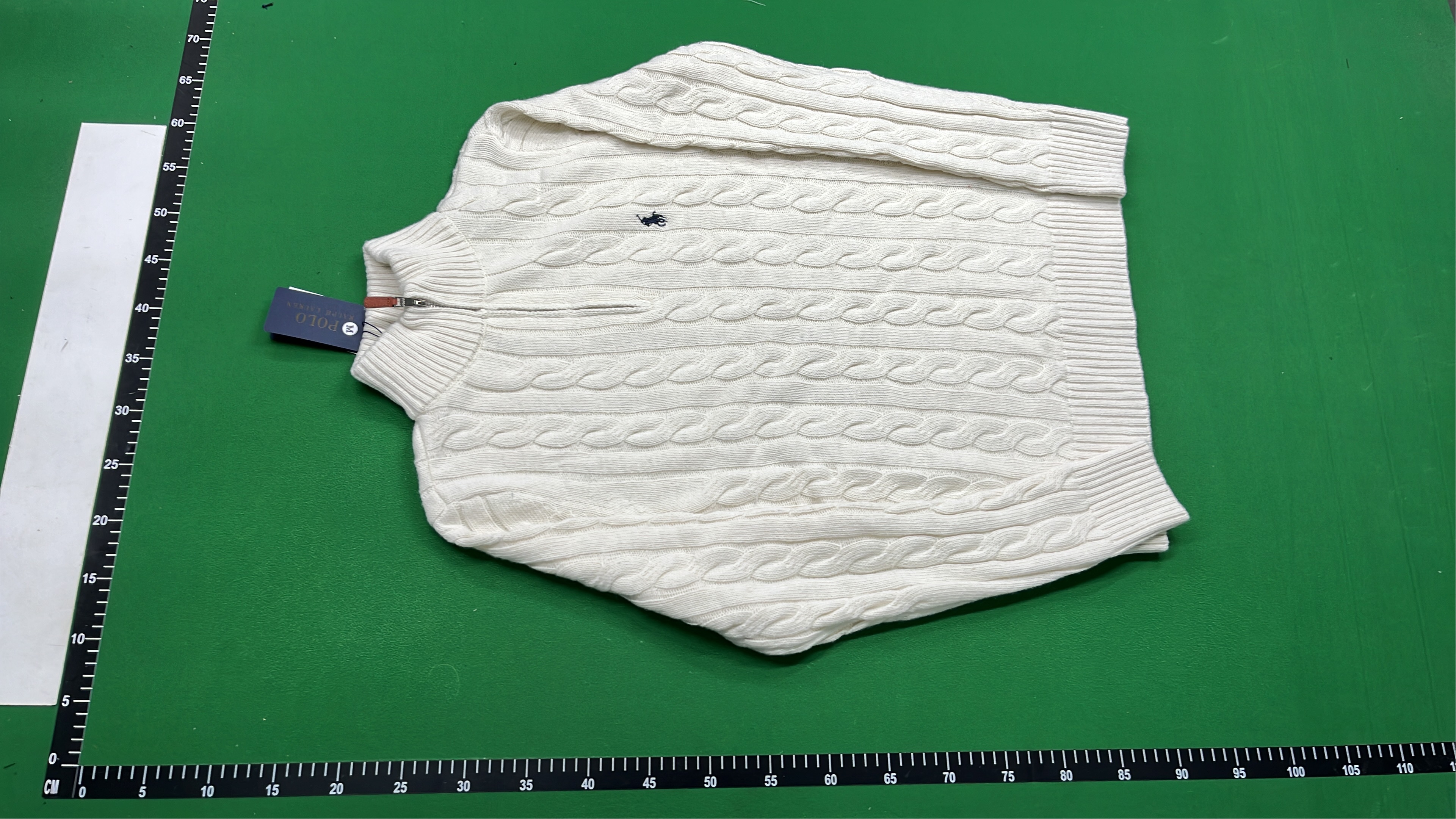 Navy Cable Knit Half-Zip Sweater for Men
