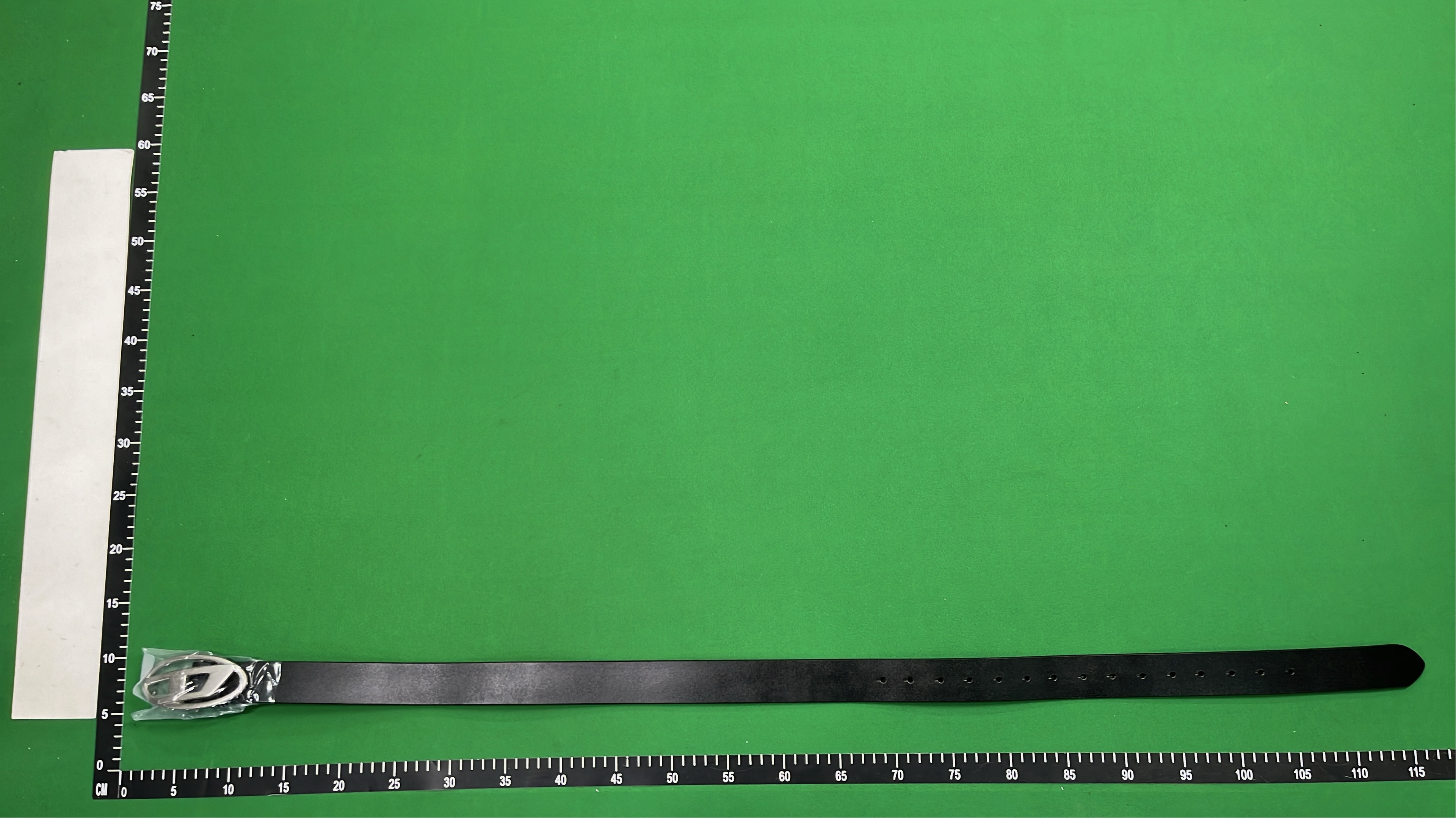 Stylish Black Leather Belt with Silver Oval Buckle
