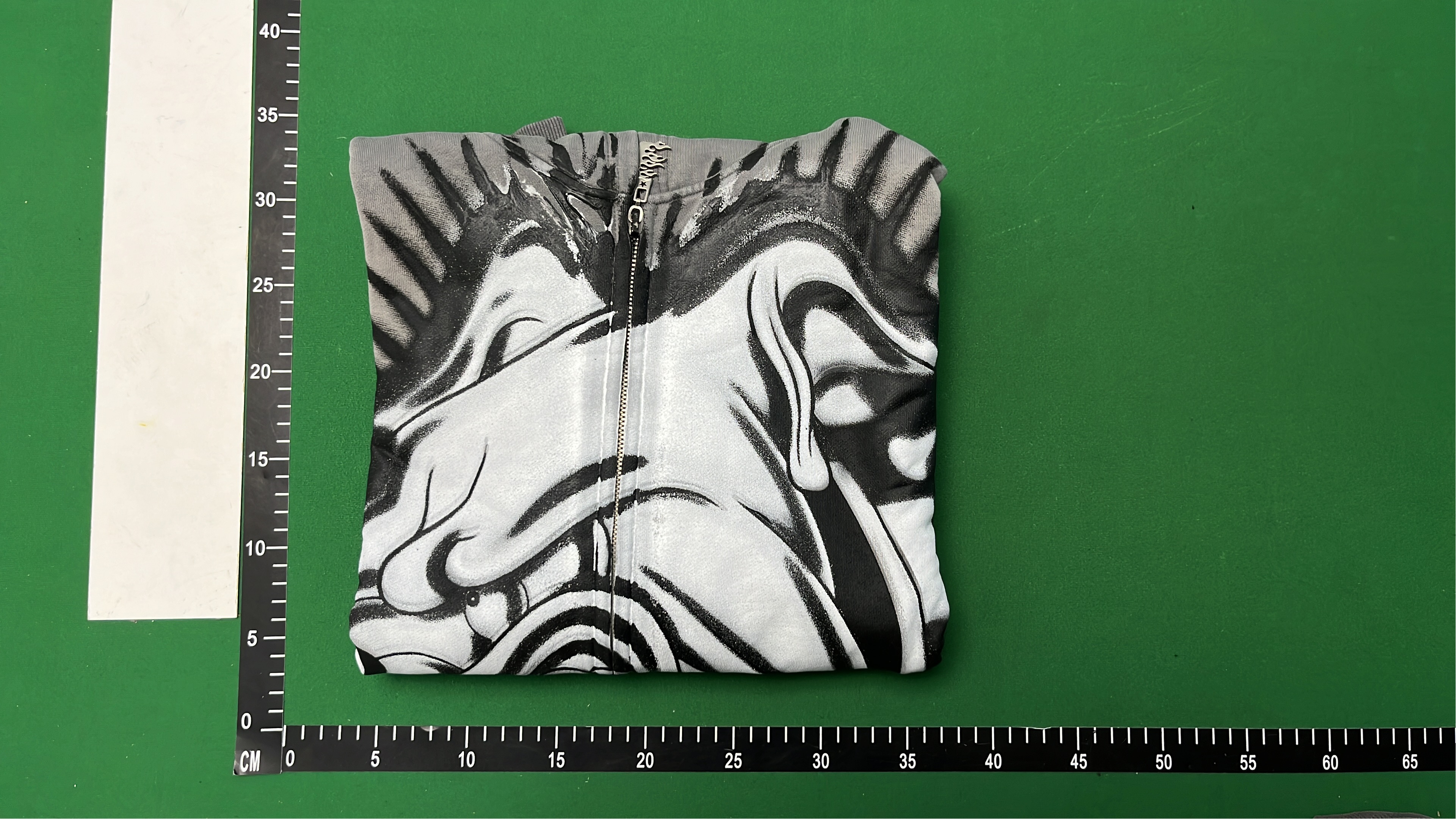 Grey Bulldog Graphic Zip Hoodie