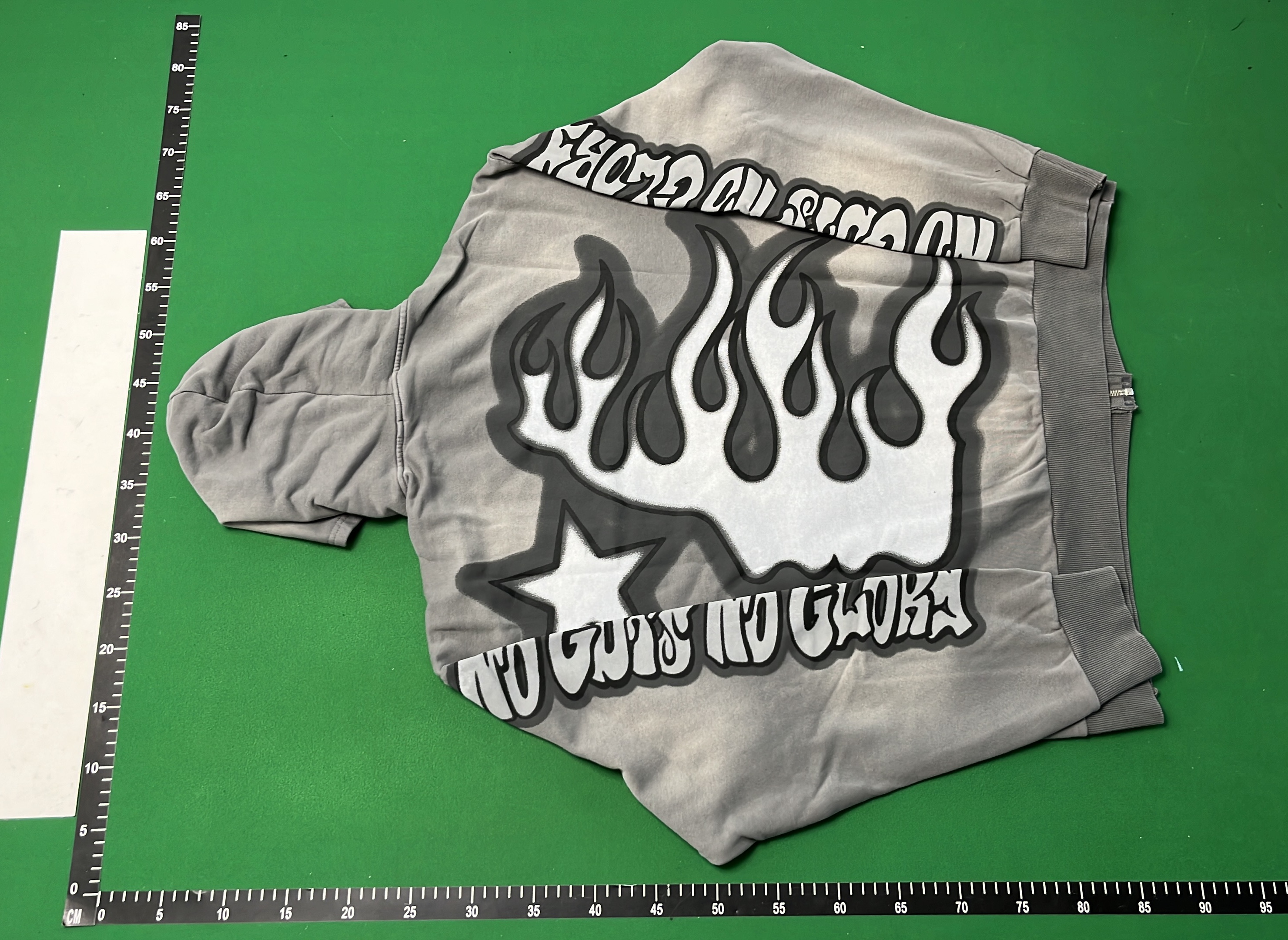 Grey Bulldog Graphic Zip Hoodie