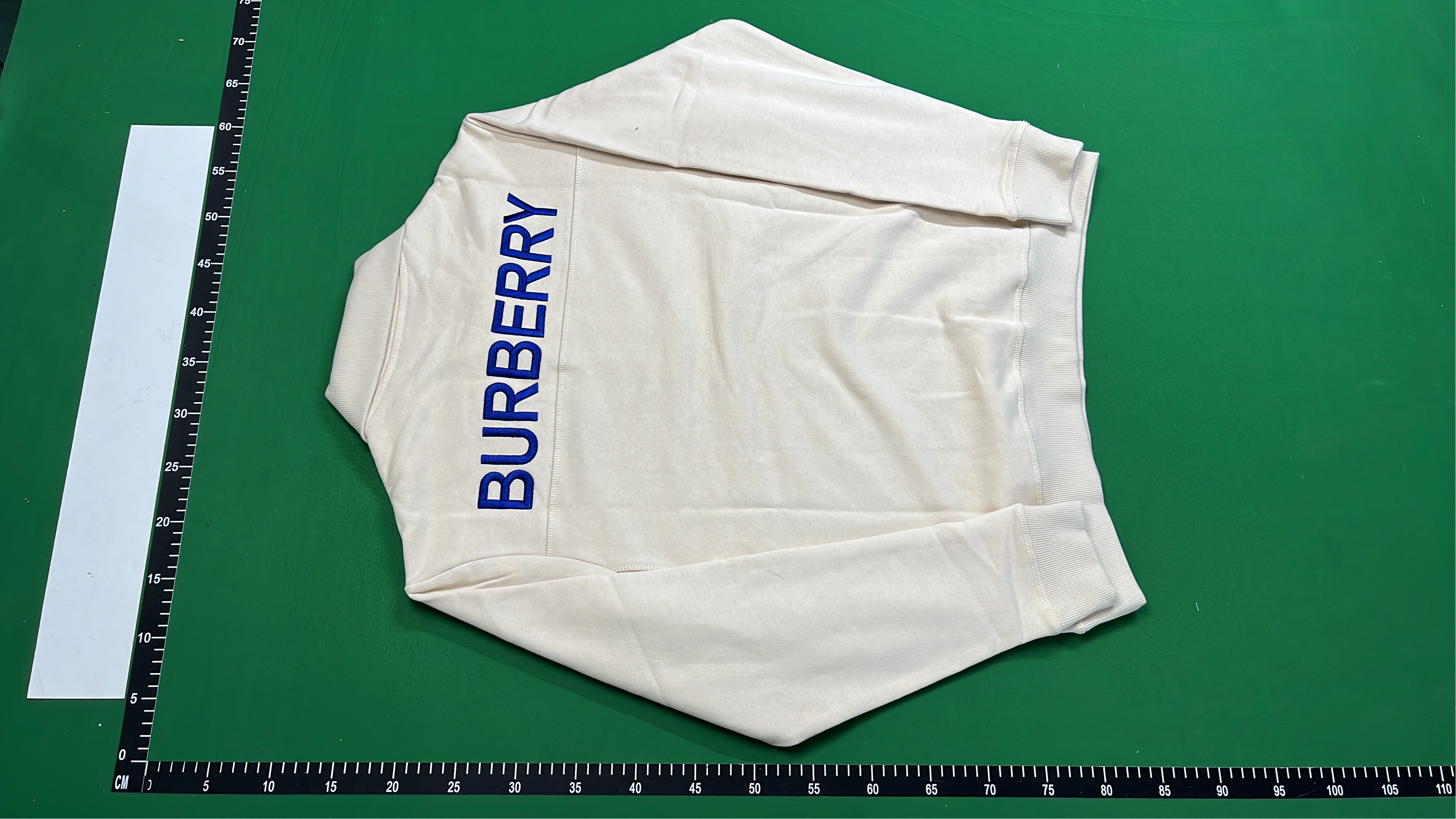 Burberry Cream Half-Zip Sweatshirt with Equestrian Knight Logo
