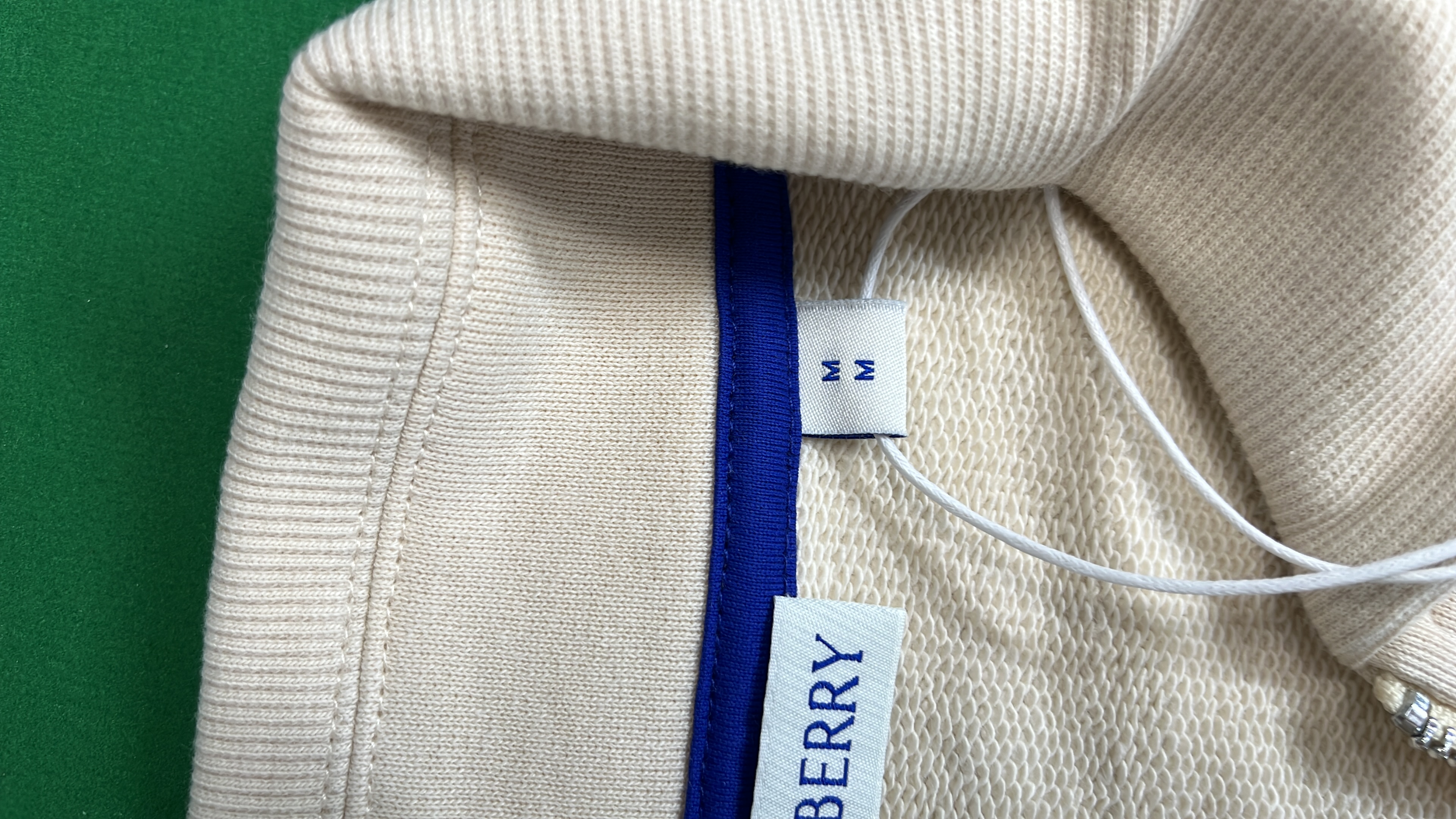Burberry Cream Half-Zip Sweatshirt with Equestrian Knight Logo