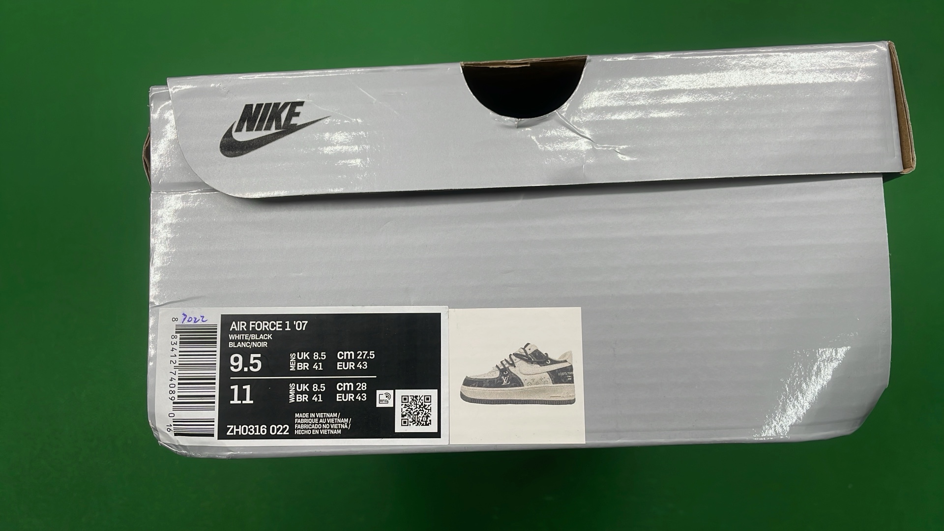 Nike Air Force 1 Low Black White Gum Sole Sneakers
