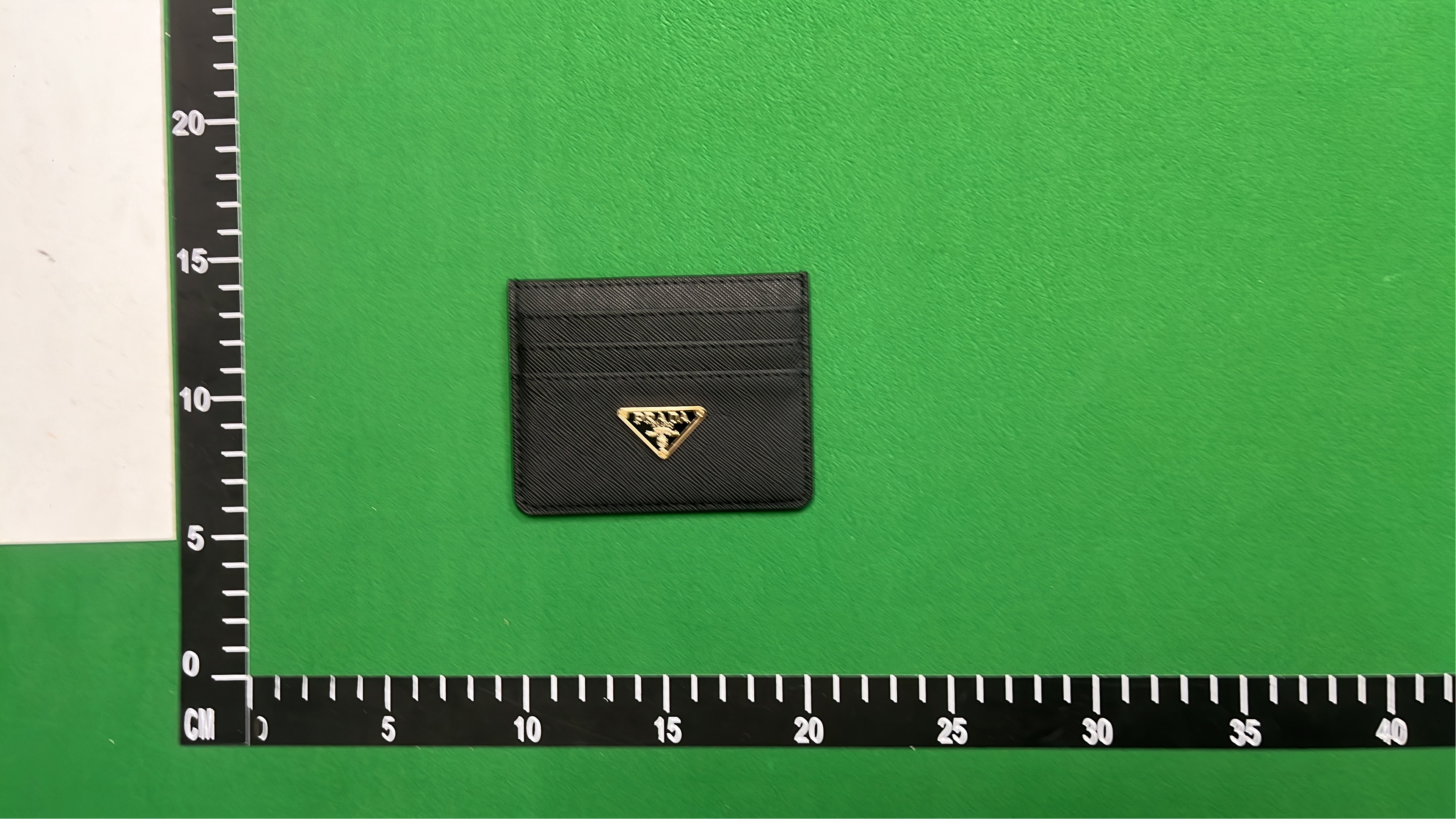 Prada Saffiano Leather Card Holder Blue