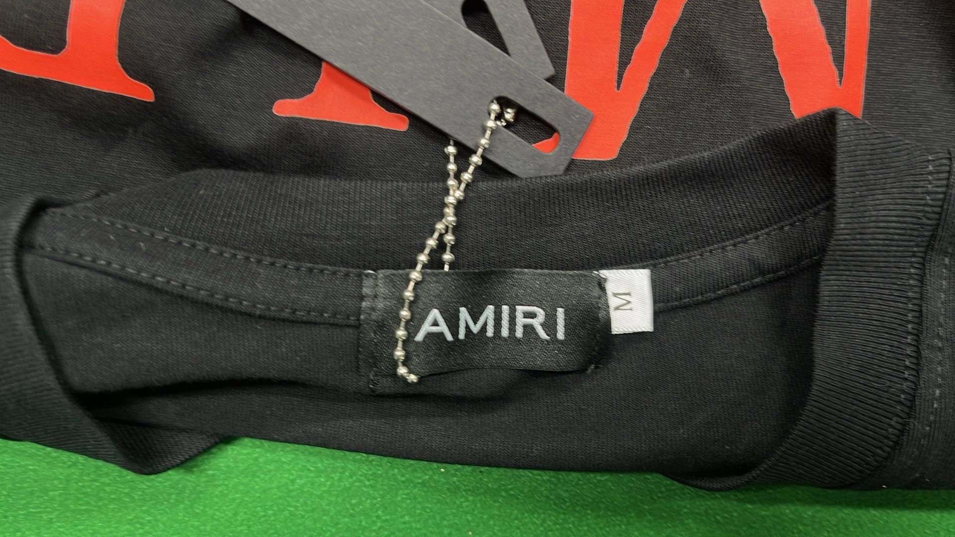 AMIRI Black T-Shirt with Red Logo
