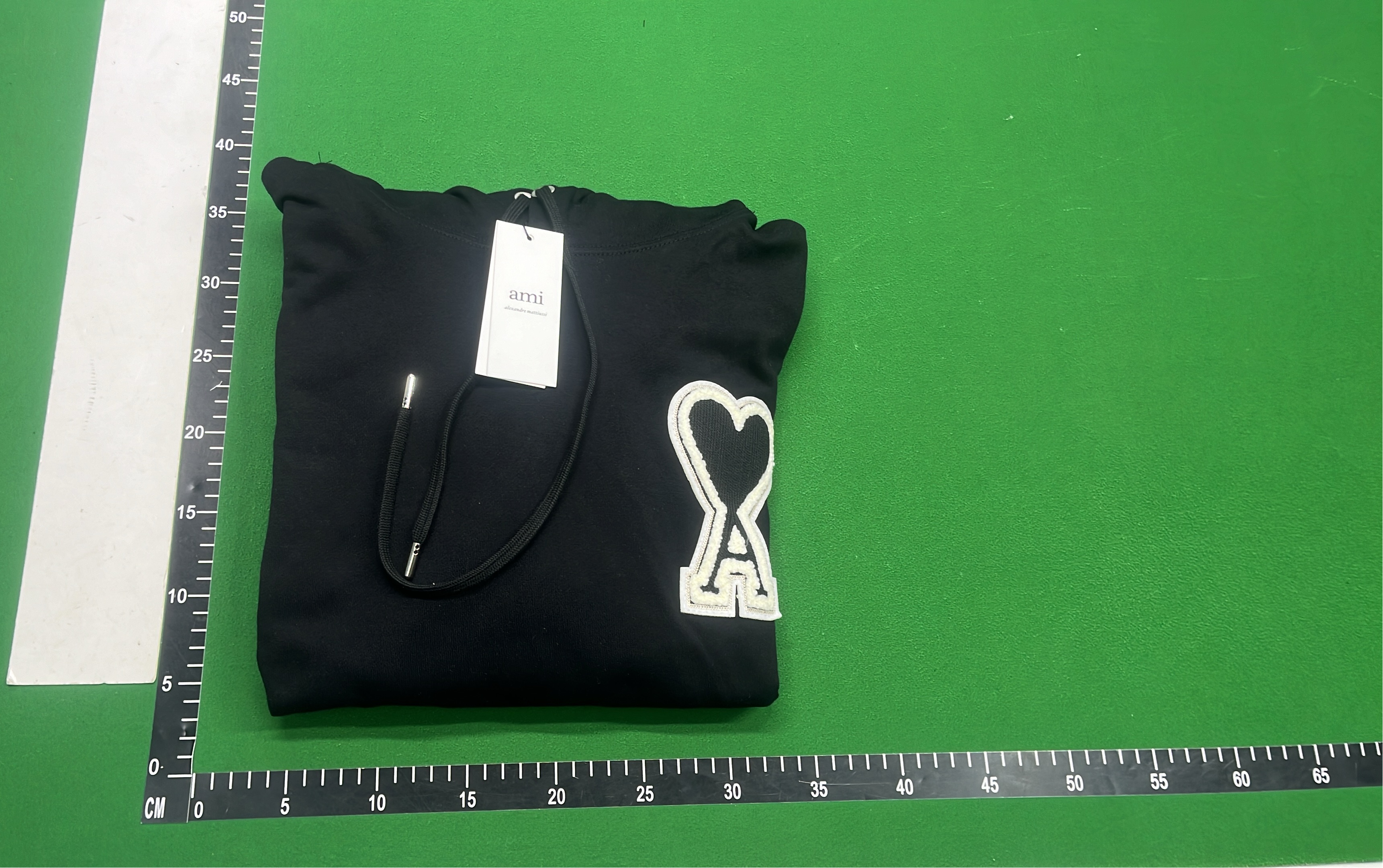 AMI Gray Heart Logo Hoodie Sweatshirt