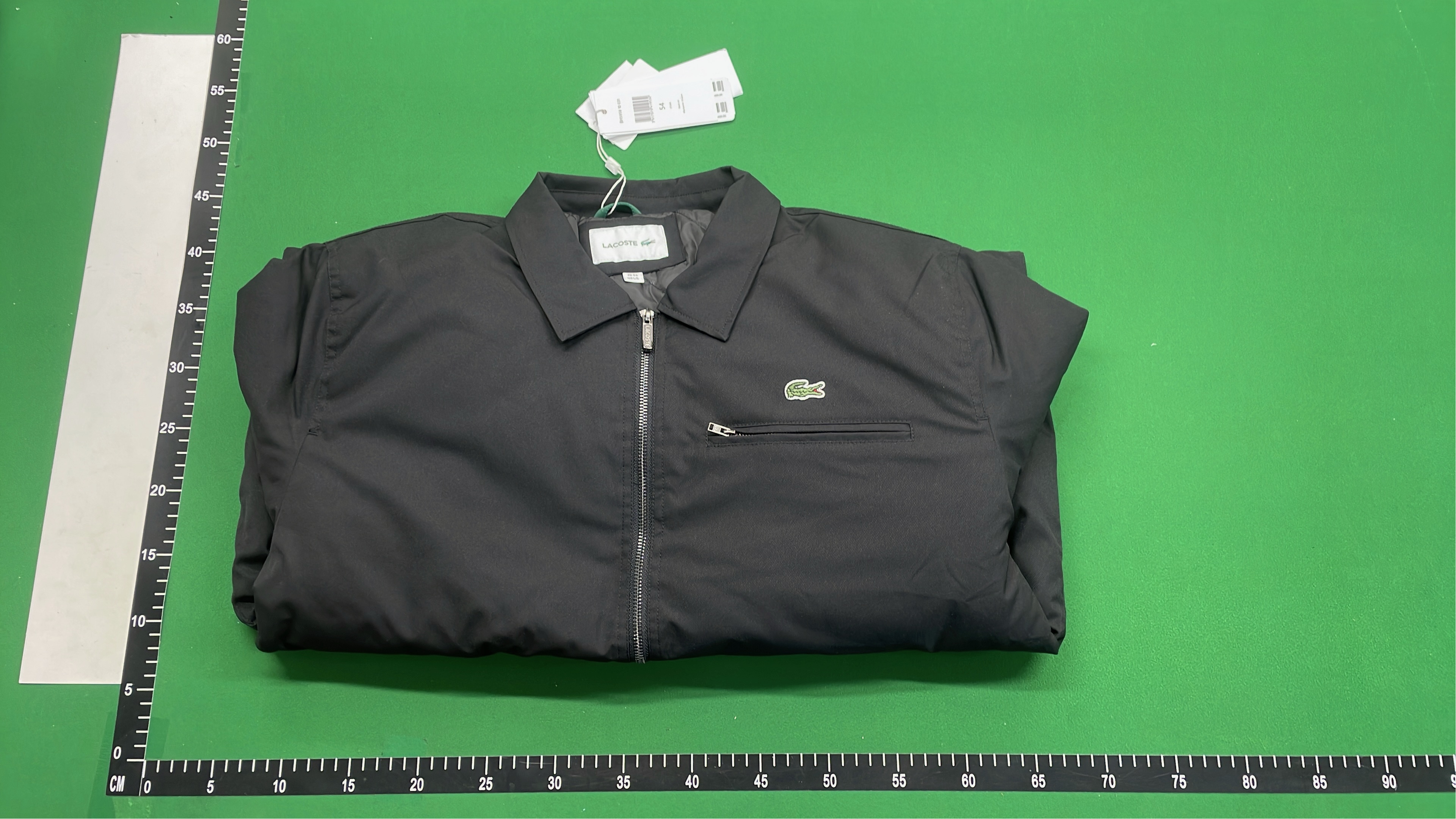 Lacoste Men's Black Zip-Up Jacket with Crocodile Logo