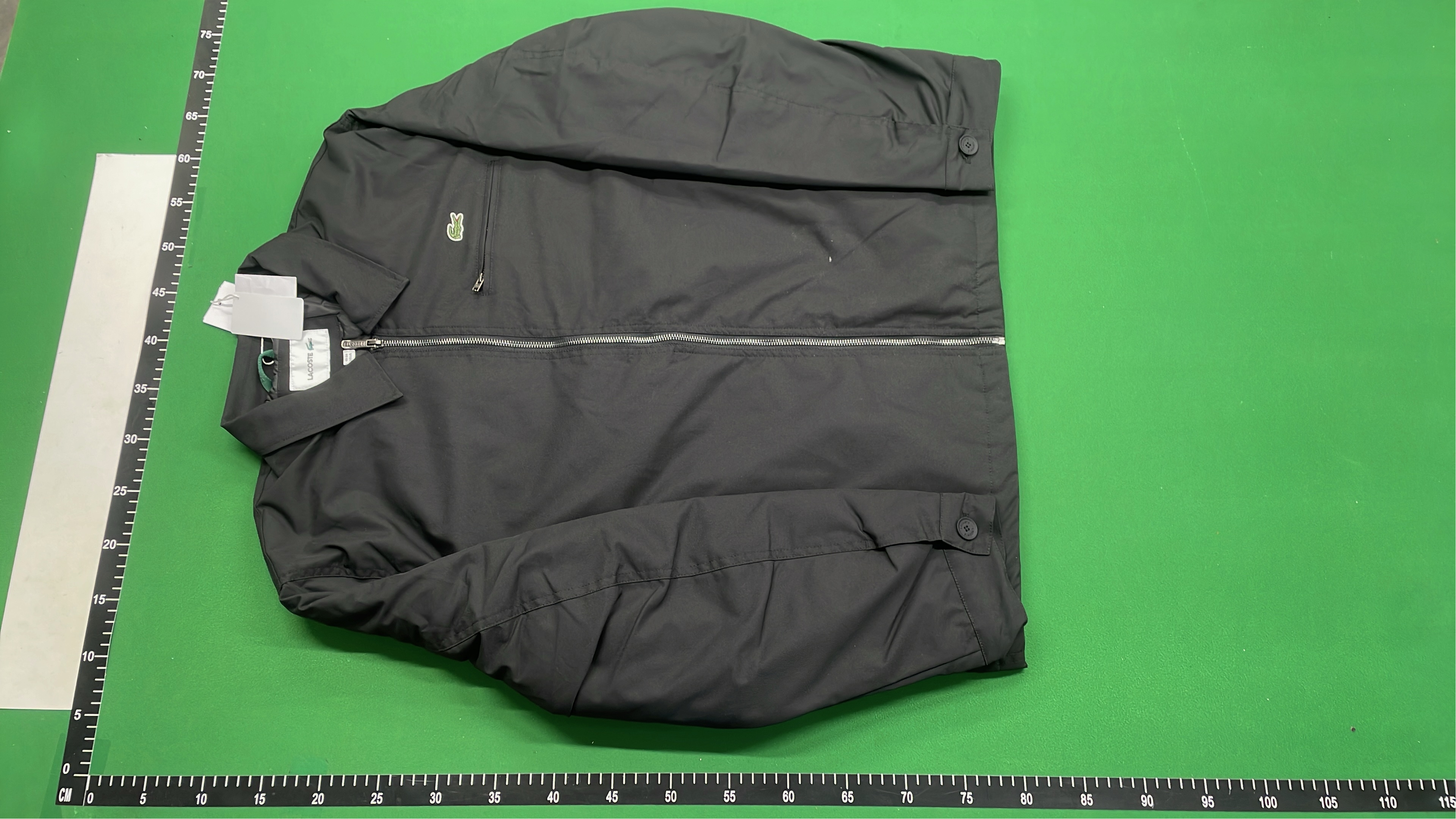 Lacoste Men's Black Zip-Up Jacket with Crocodile Logo